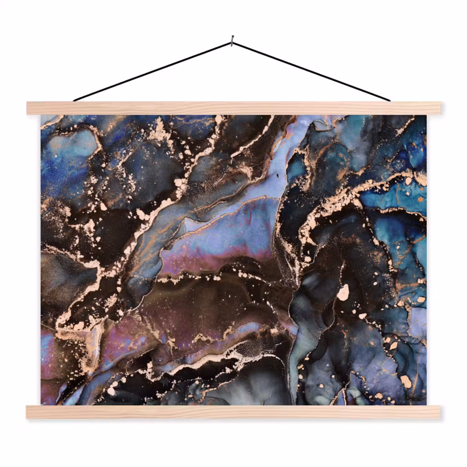 Marmer - Goud - Rosé textielposter latten blank klein -3d