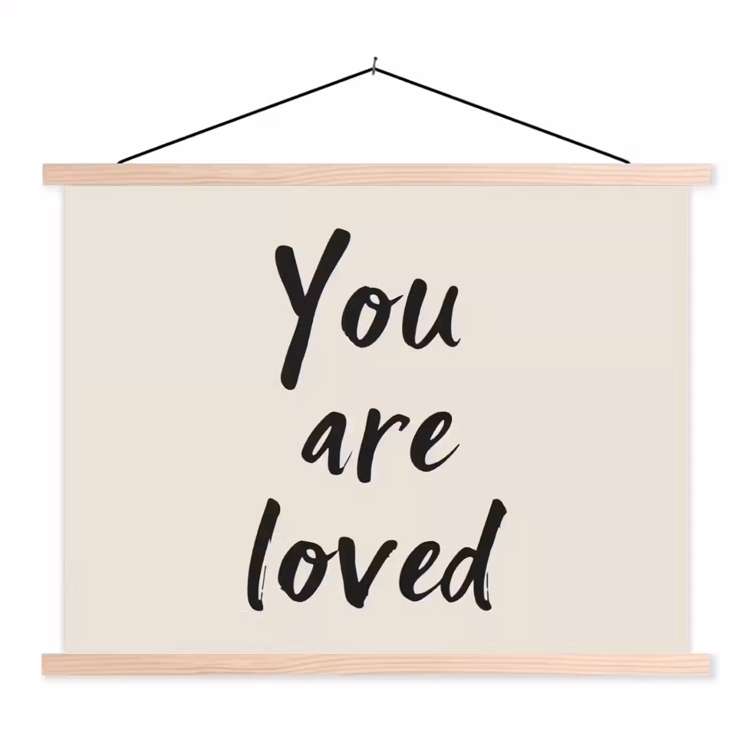 Minimalistisch - Beige - Love textielposter latten blank klein -3d