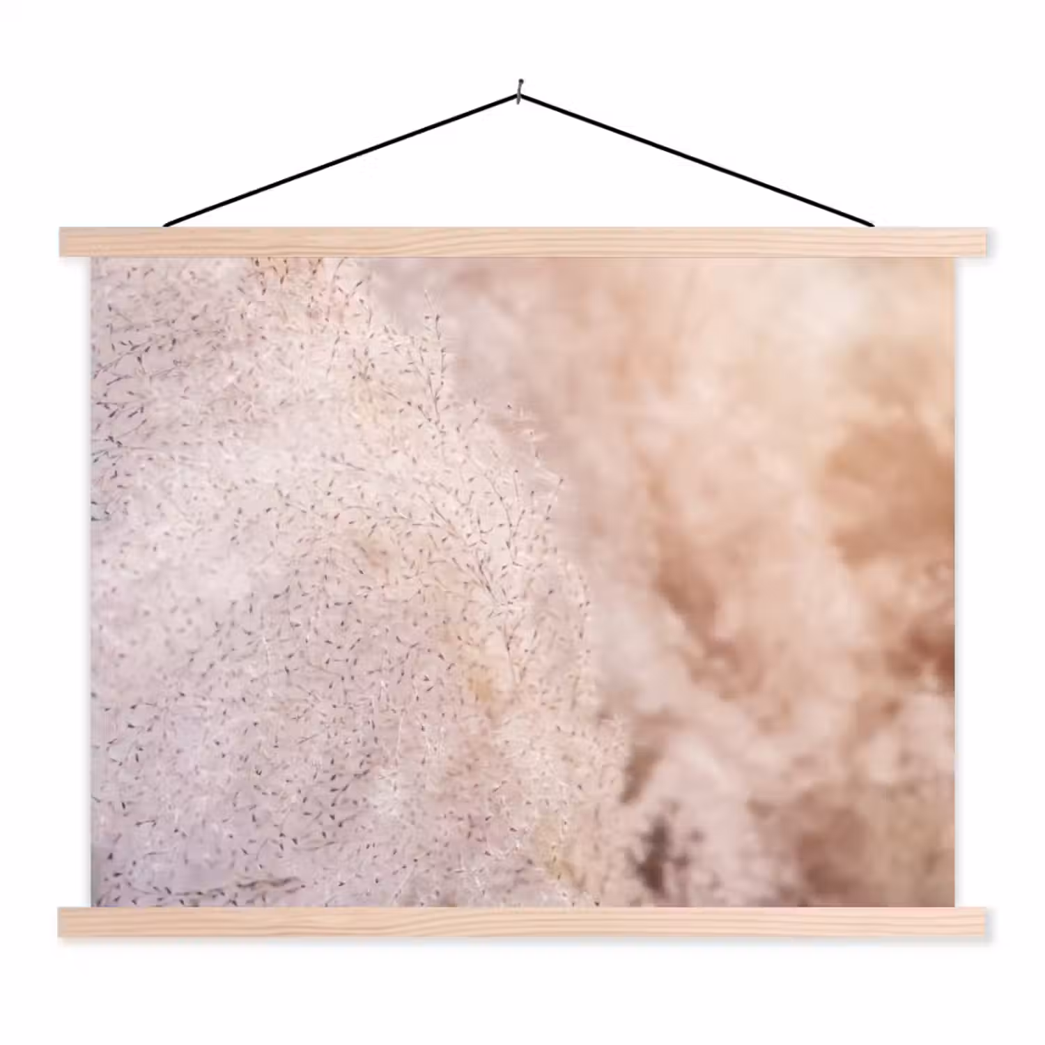 Pampagras met een zachte structuur uit de natuur textielposter latten blank klein -3d