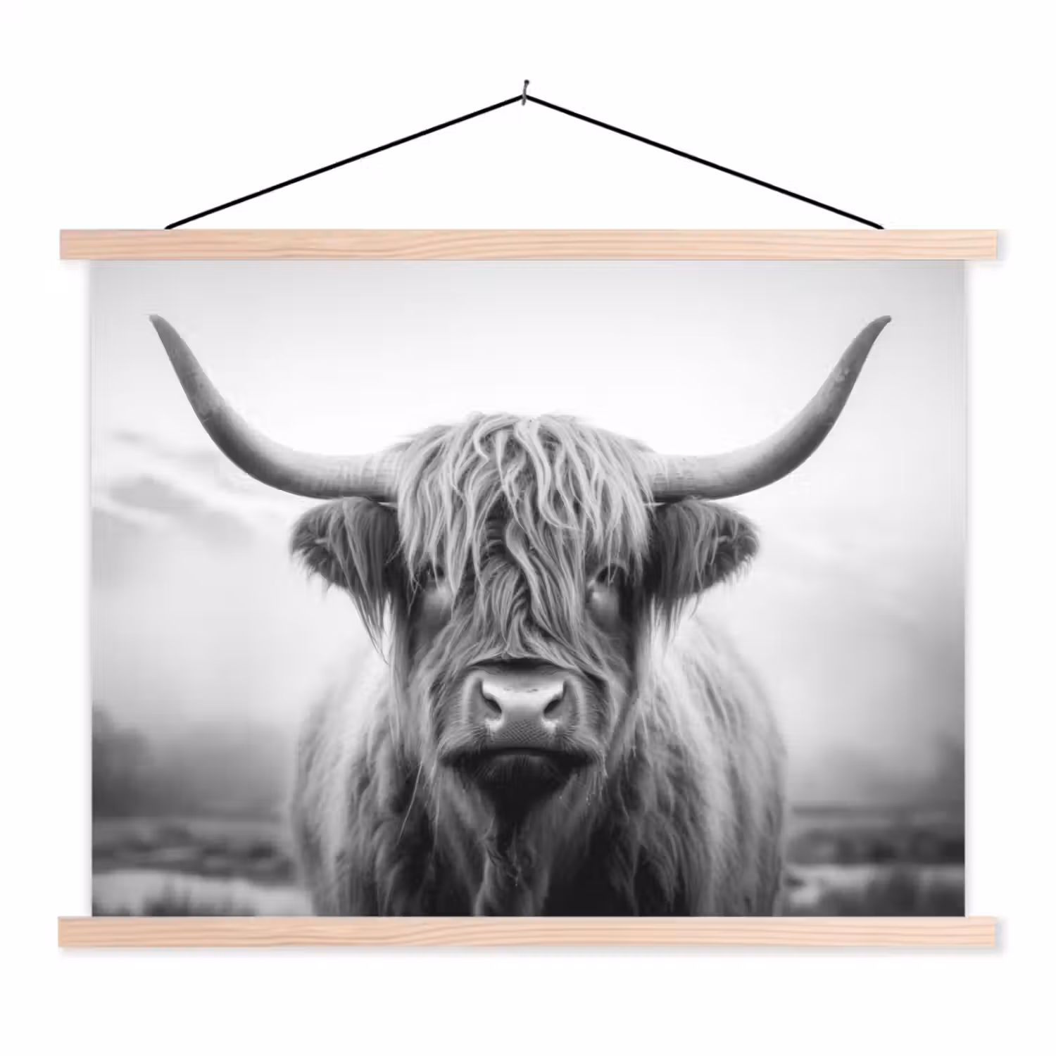 HOOFD textielposter latten blank klein -3d