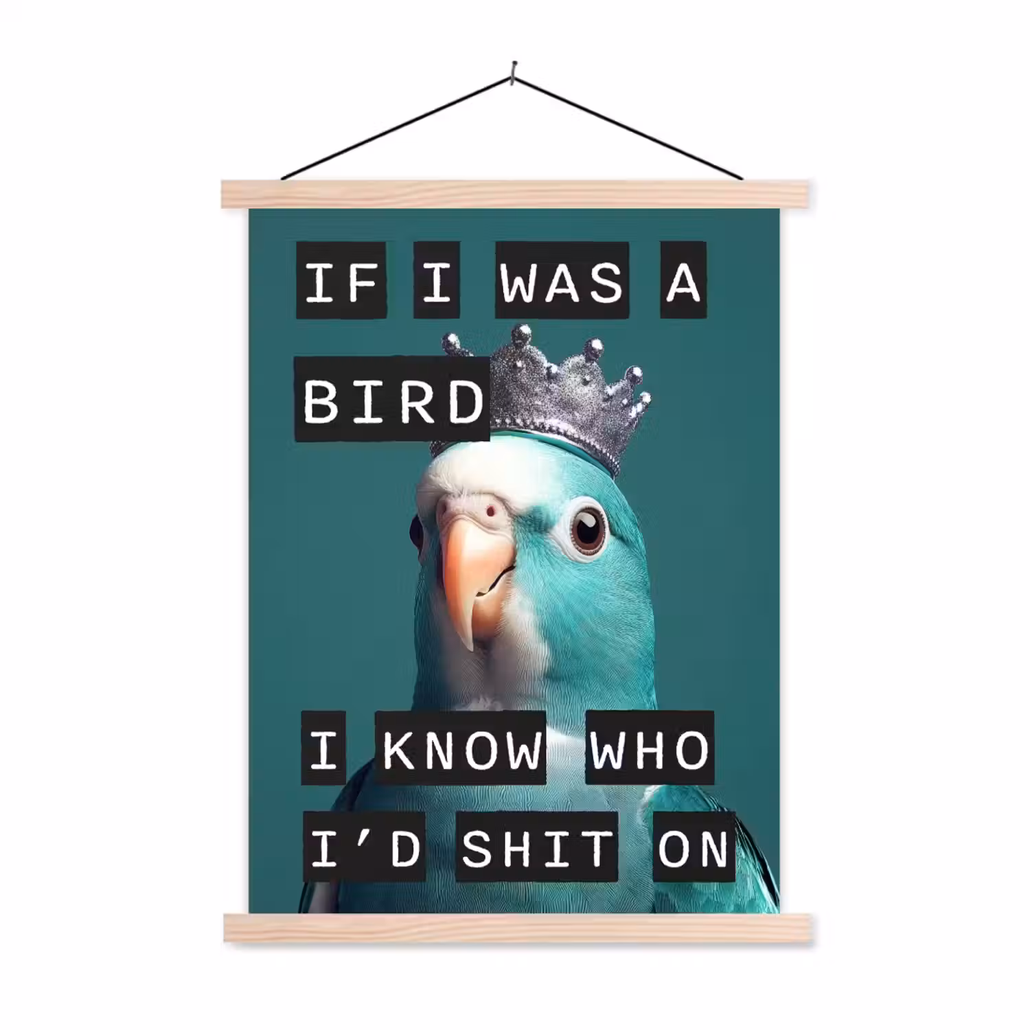 Parkiet - Turquoise - Quotes - Decoratie textielposter latten blank klein -3d