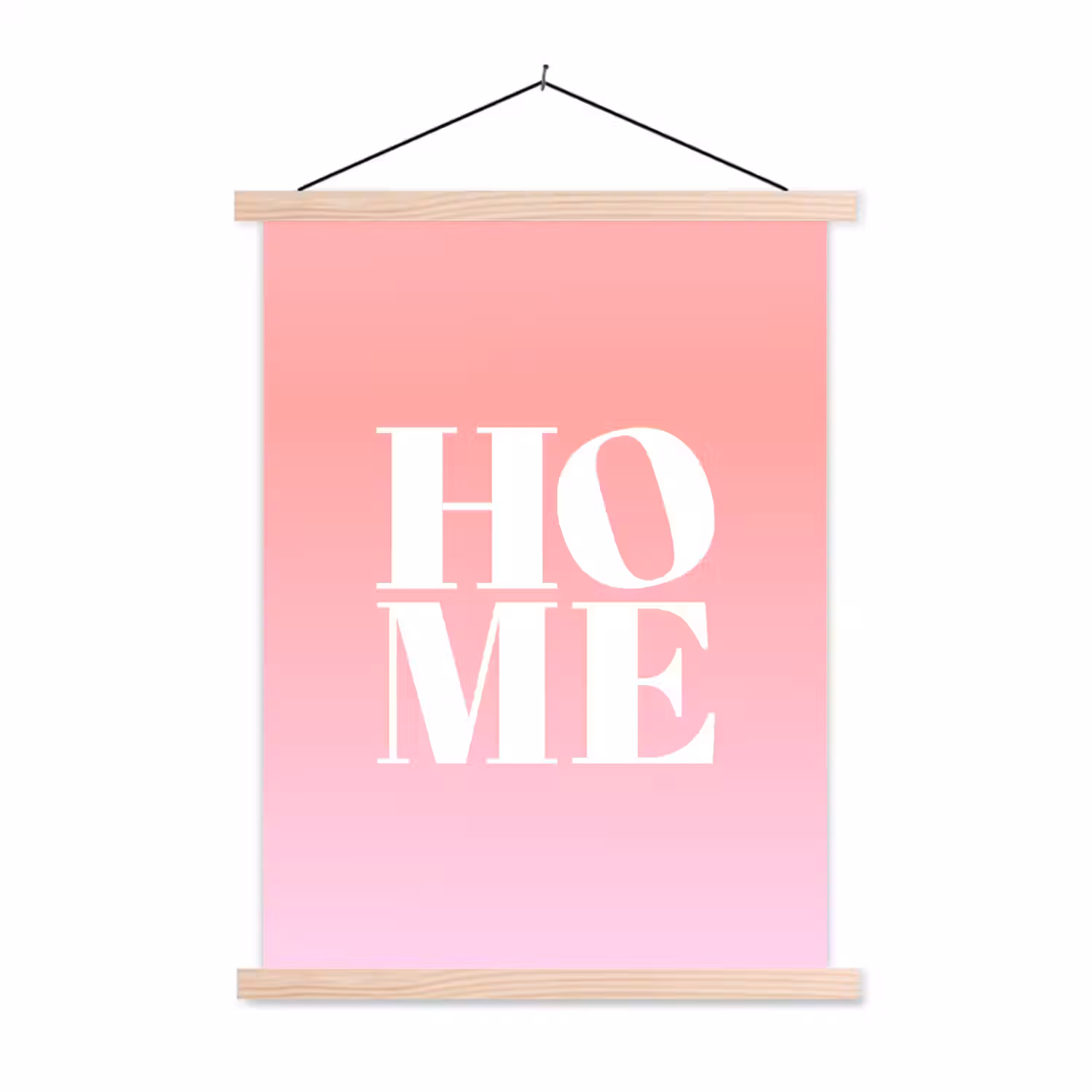 Home - Letters - Groot - Roze textielposter latten blank klein -3d