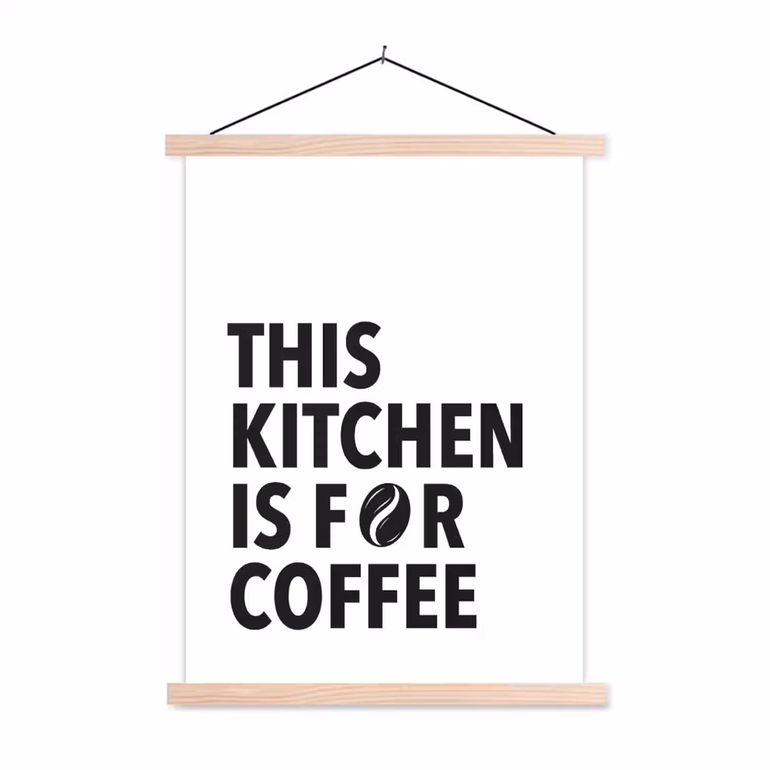 Quotes - Koffie - Bonen - Modern textielposter latten blank klein -3d