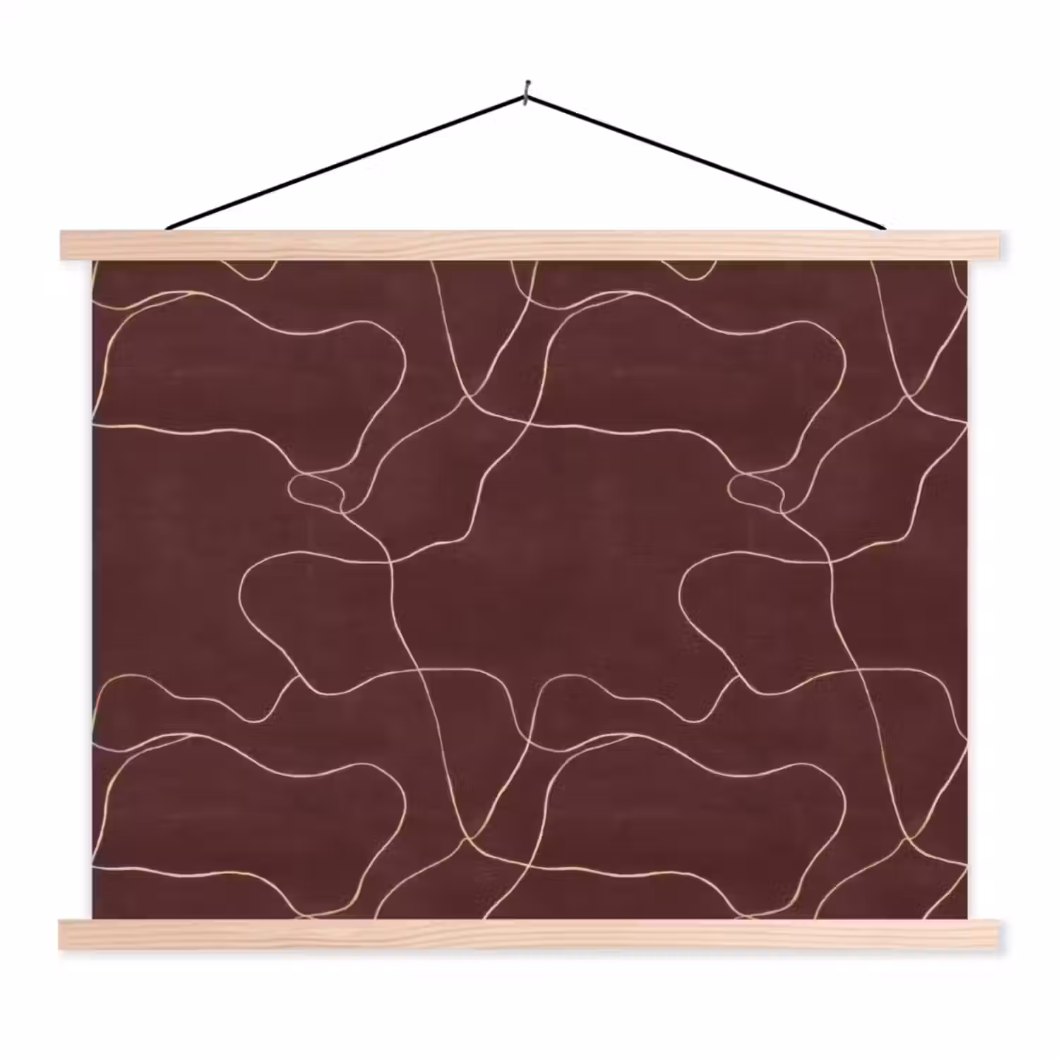 Abstract - Modern - Bruin textielposter latten blank klein 122 -3d