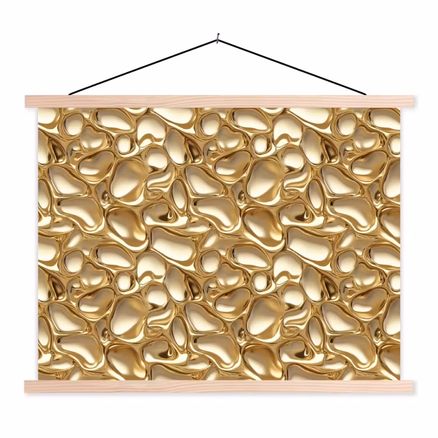 Abstract - Modern - Goud textielposter latten blank klein 122 -3d