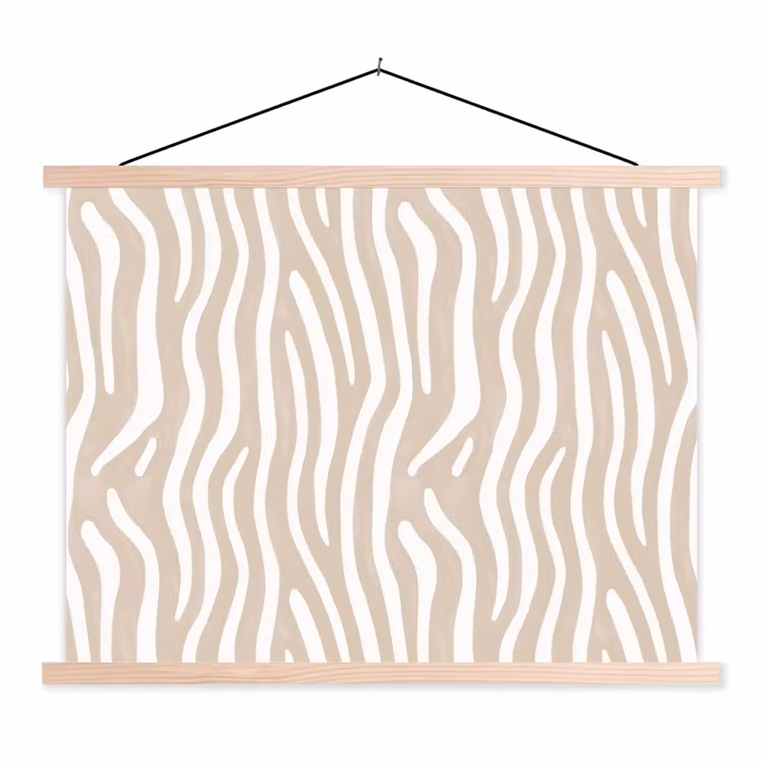 Abstract - Zebra - Beige textielposter latten blank klein 122 -3d
