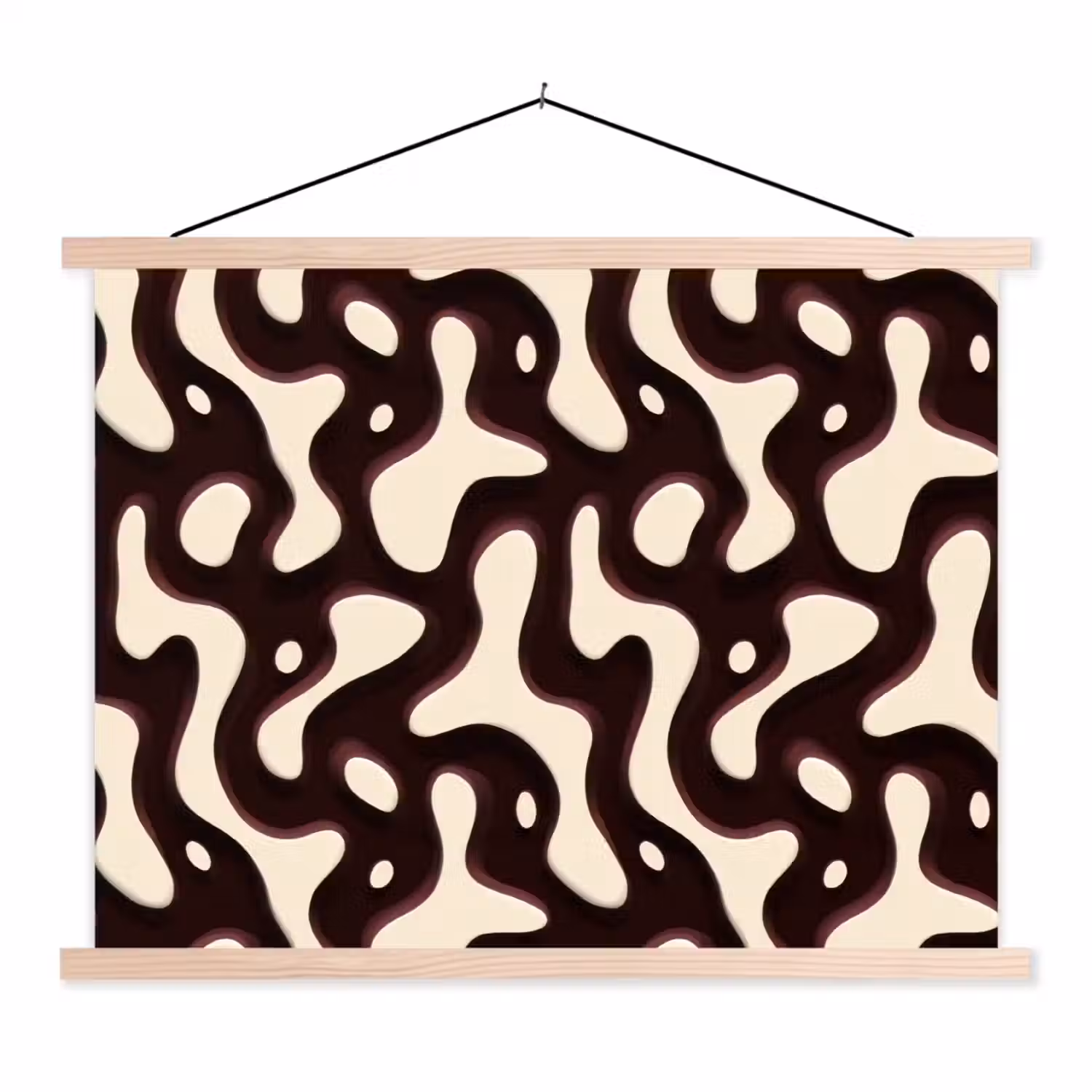 Organisch - Krachtig - Bruin textielposter latten blank klein 122 -3d