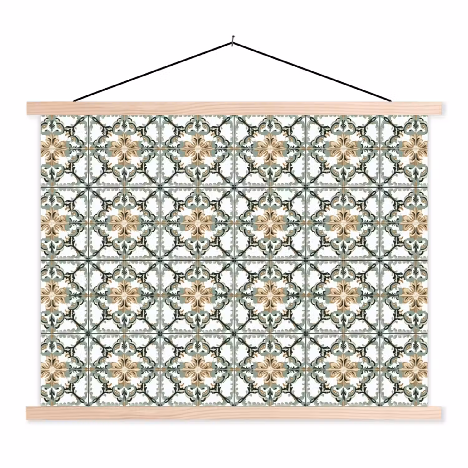 Floraal - Verweerd - Keurrijk textielposter latten blank klein 122 -3d