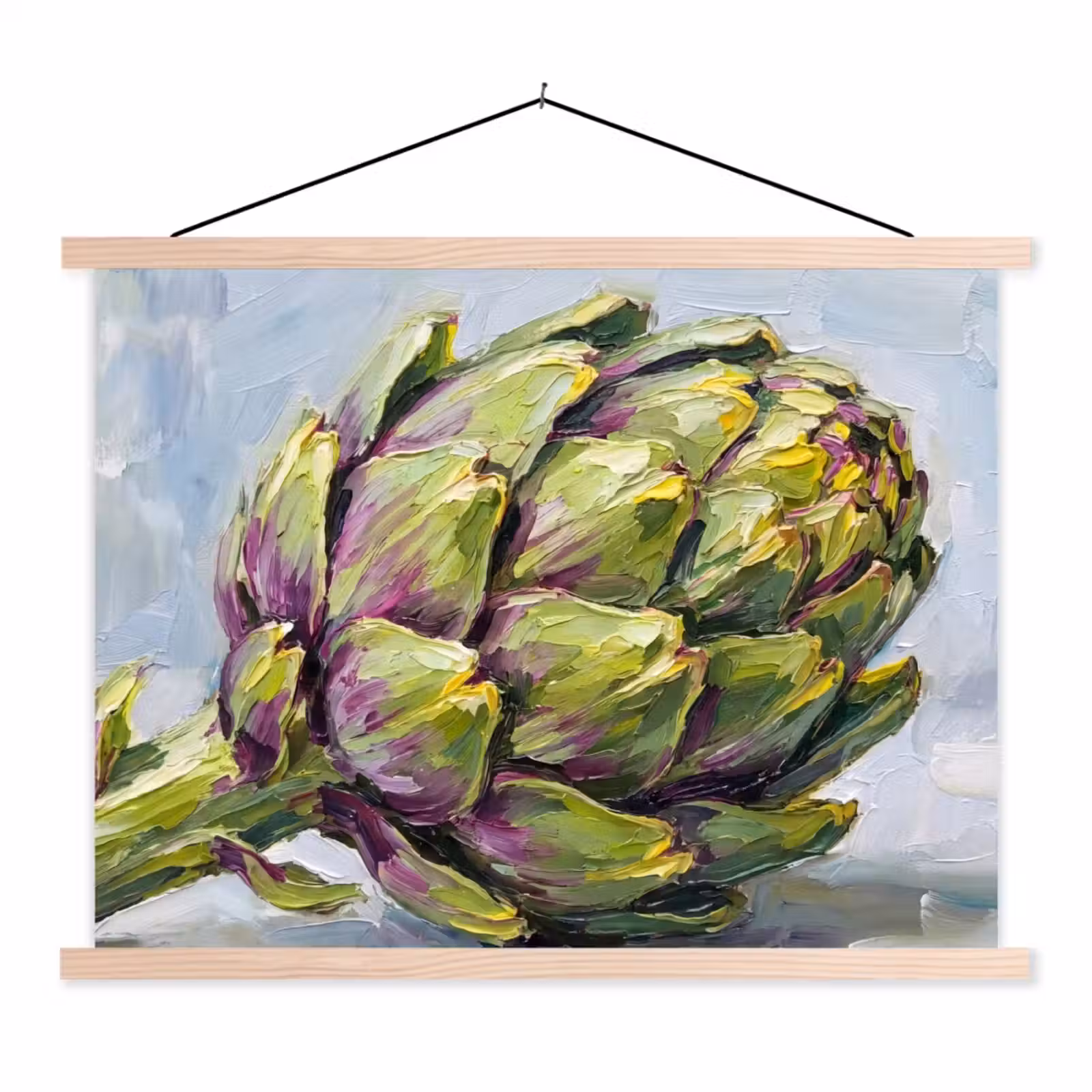Stoffbild - Essen – Artischocke – Modern - Eten - Artisjok - Modern textielposter latten blank klein