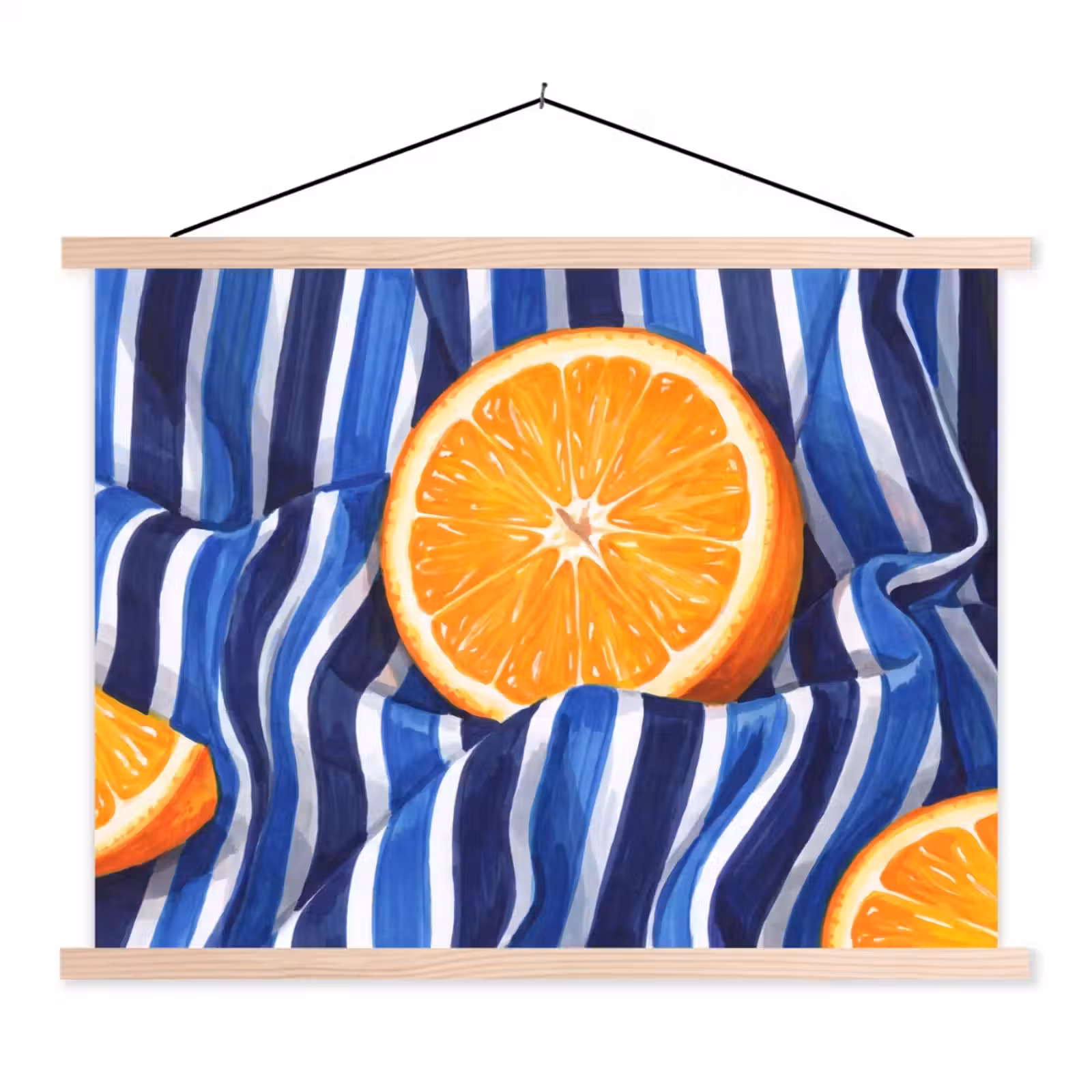 Stoffbild - Essen – Obst – Orange - Eten - Fruit - Oranje textielposter latten blank klein