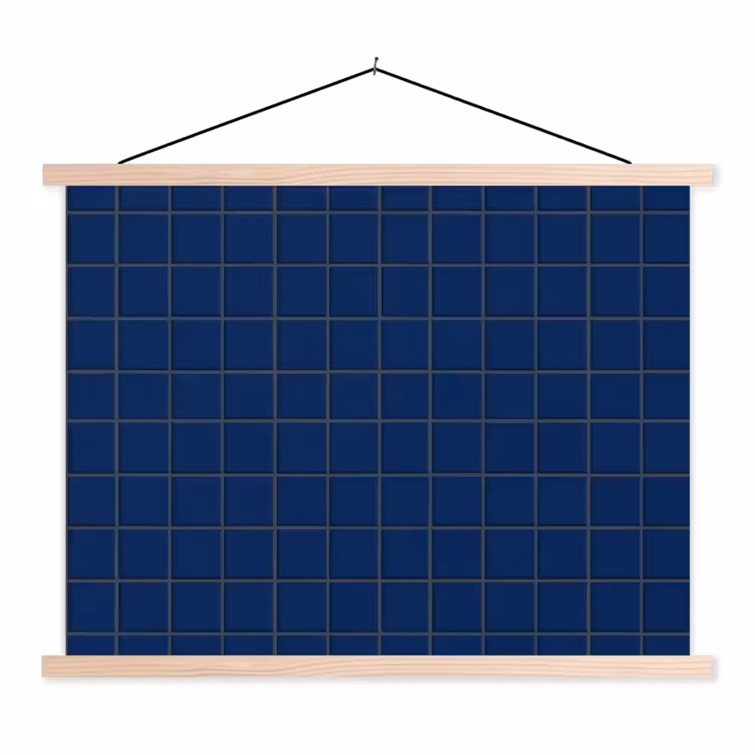 Tegel - Patroon - Blauw textielposter latten blank klein 122 -3d