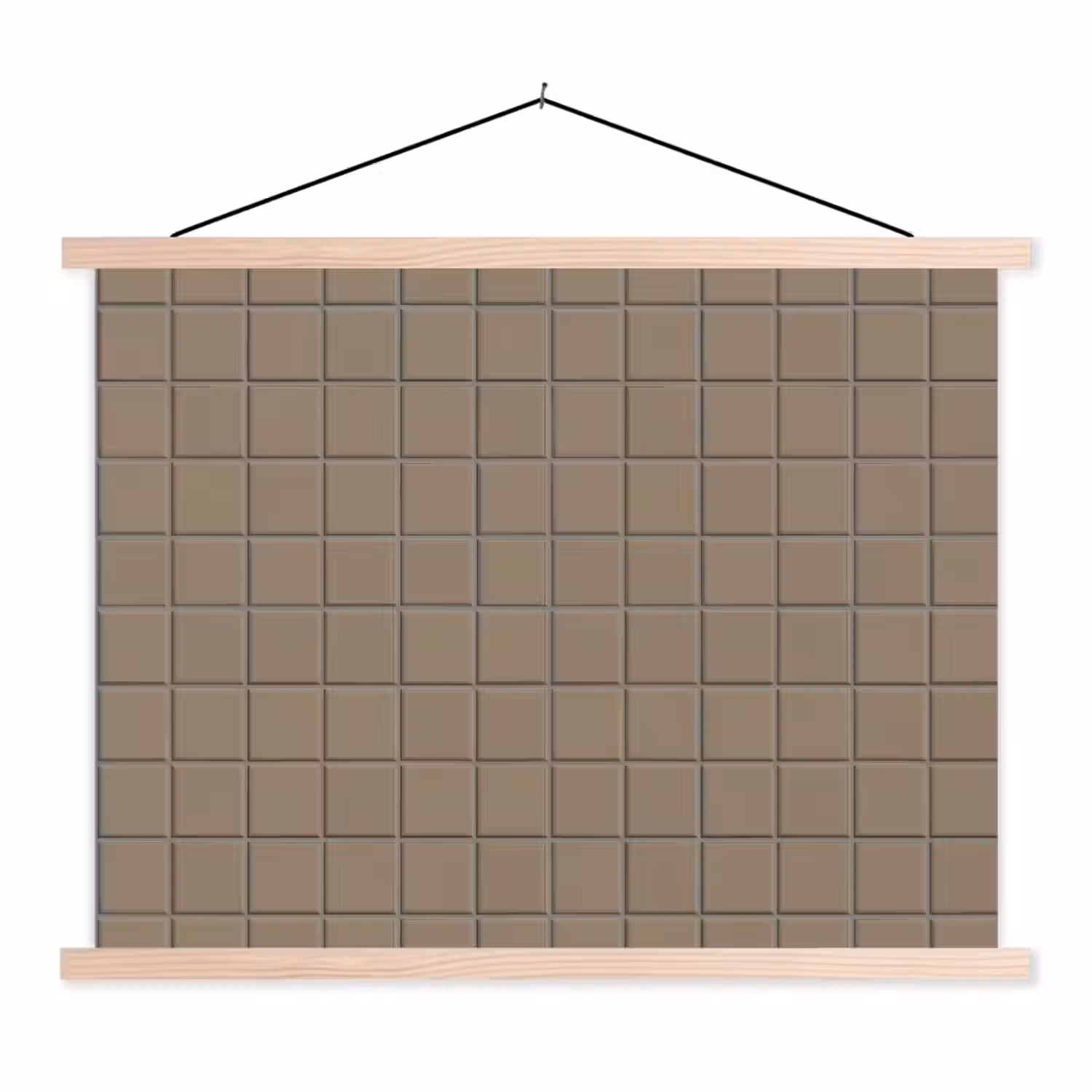 Tegel - Patroon - Taupe textielposter latten blank klein 122 -3d