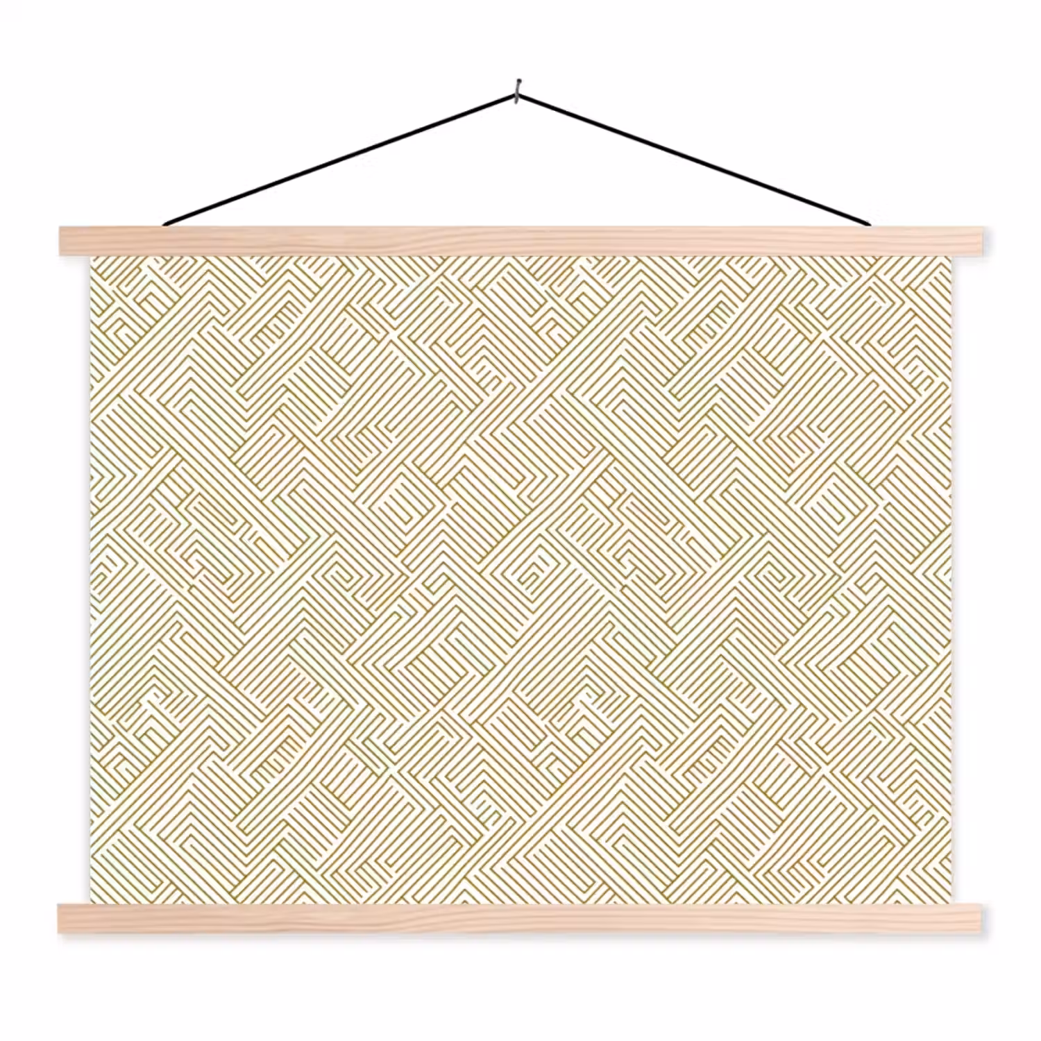 Geometrisch - Lijnen - Groen textielposter latten blank klein 122 -3d