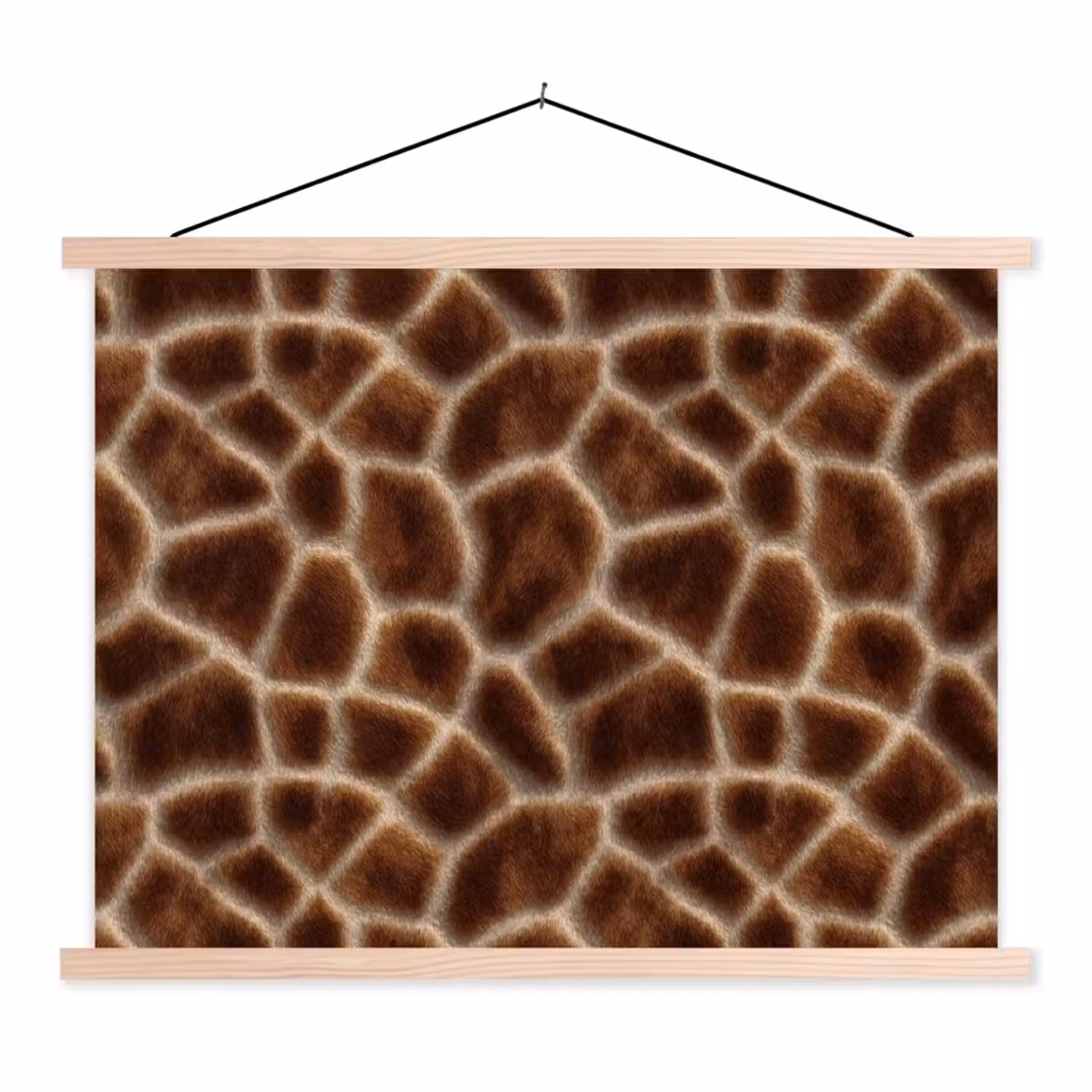 Giraf - Bruin - Vacht textielposter latten blank klein 122 -3d