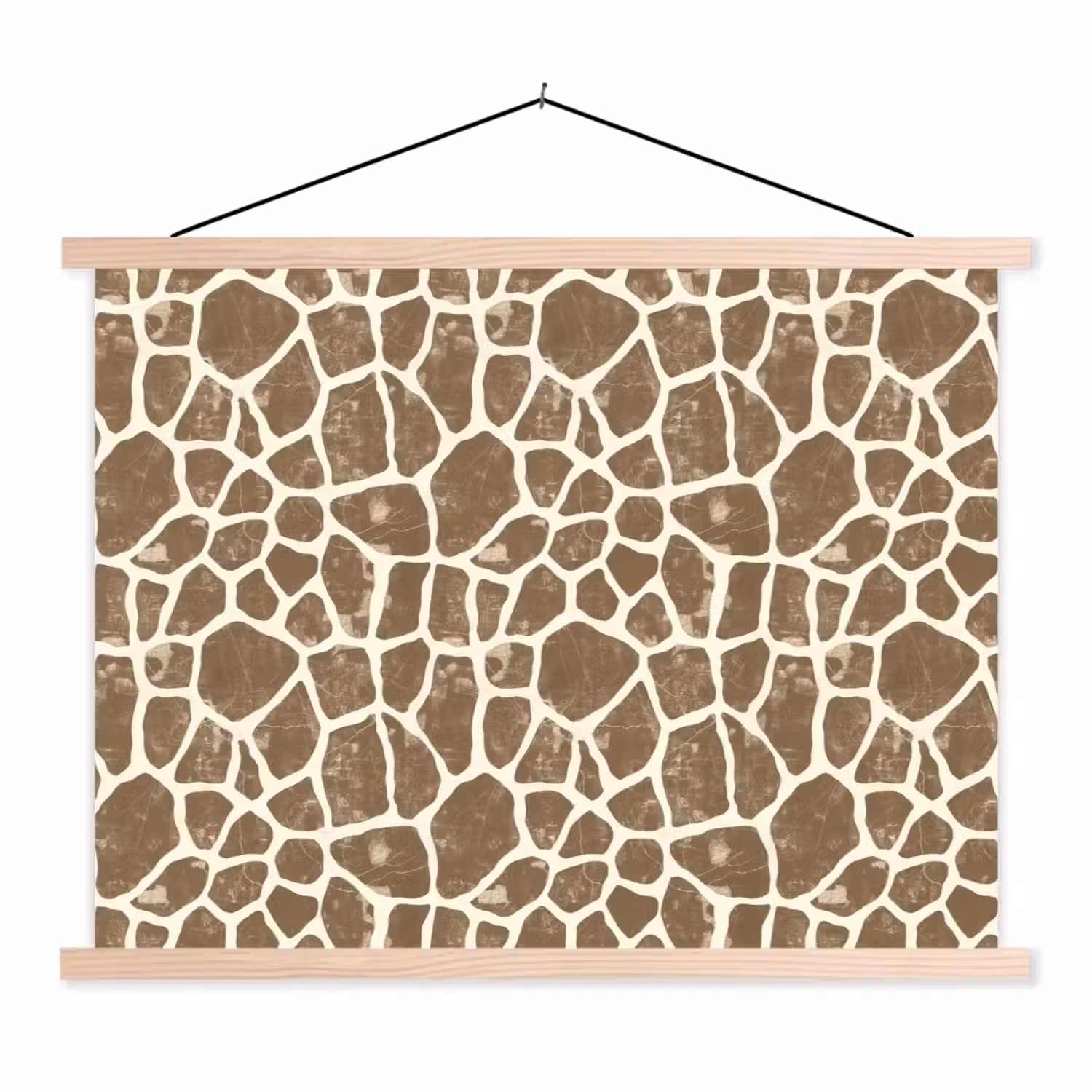 Giraf - Klassiek - Bruin textielposter latten blank klein 122 -3d