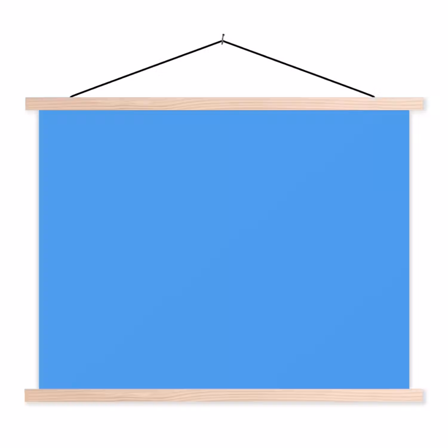 Bright - Azure - Blauw textielposter latten blank klein 122 -3d