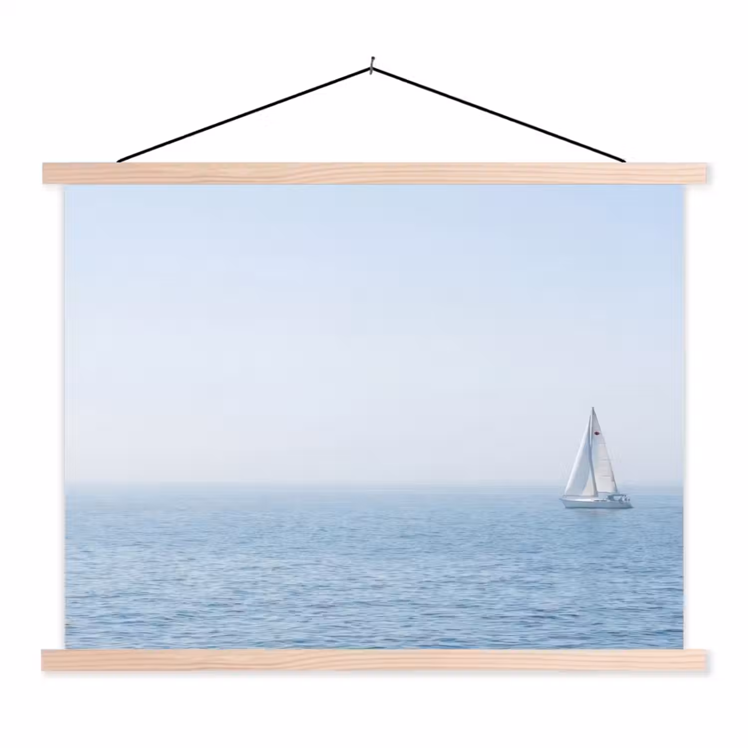 Horizon - Zeilboot - Zee textielposter latten blank klein -3d