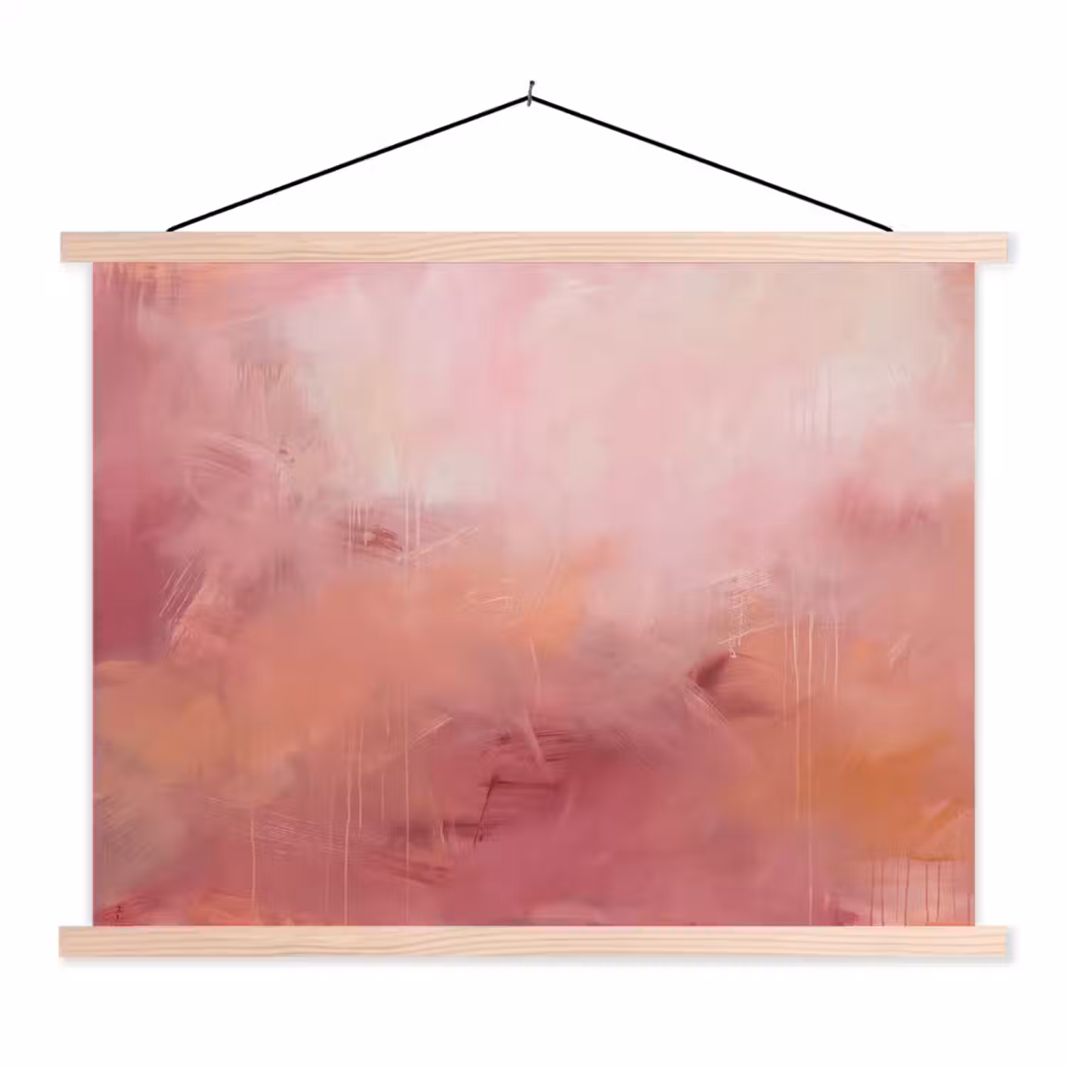 Kunst - Vloeiend - Pastel - Abstract textielposter latten blank klein -3d