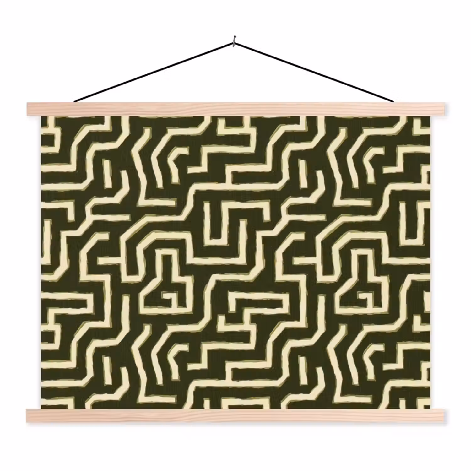 Lijnen - Abstract - Groen textielposter latten blank klein 122 -3d