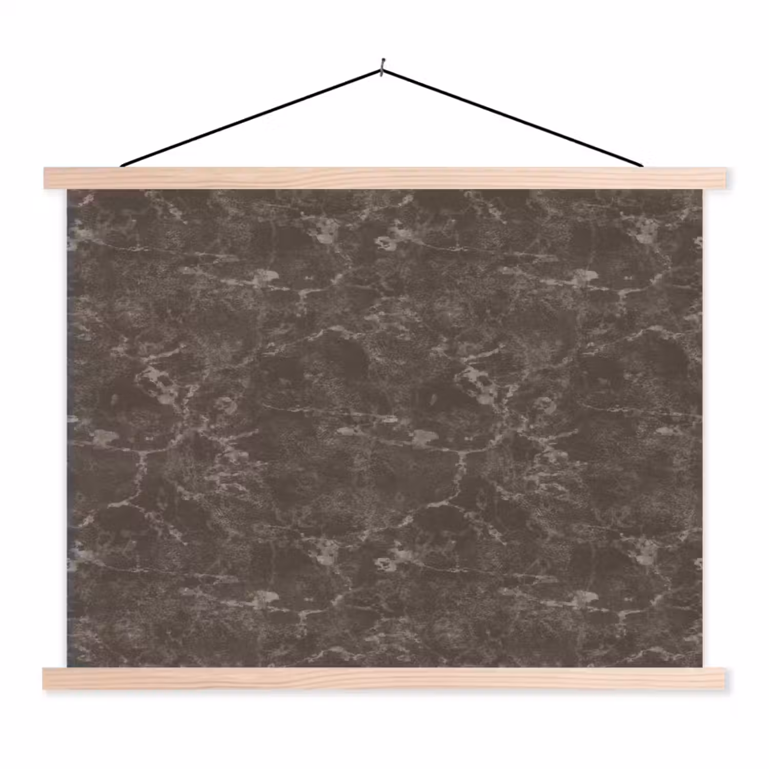 Marmer - Aders - Bruin textielposter latten blank klein 122 -3d