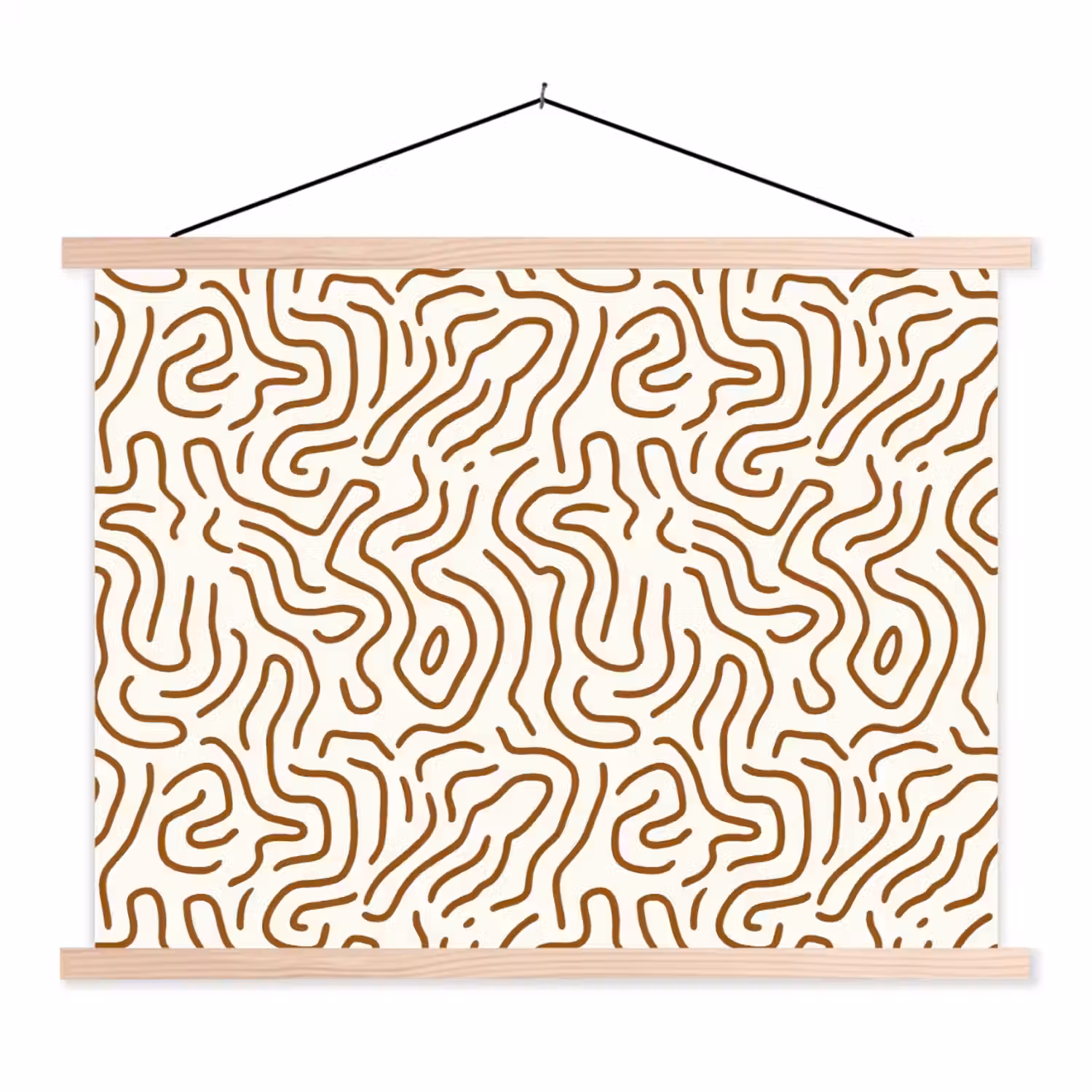 Minimalistisch - Patroon - Terracotta textielposter latten blank klein 122 -3d