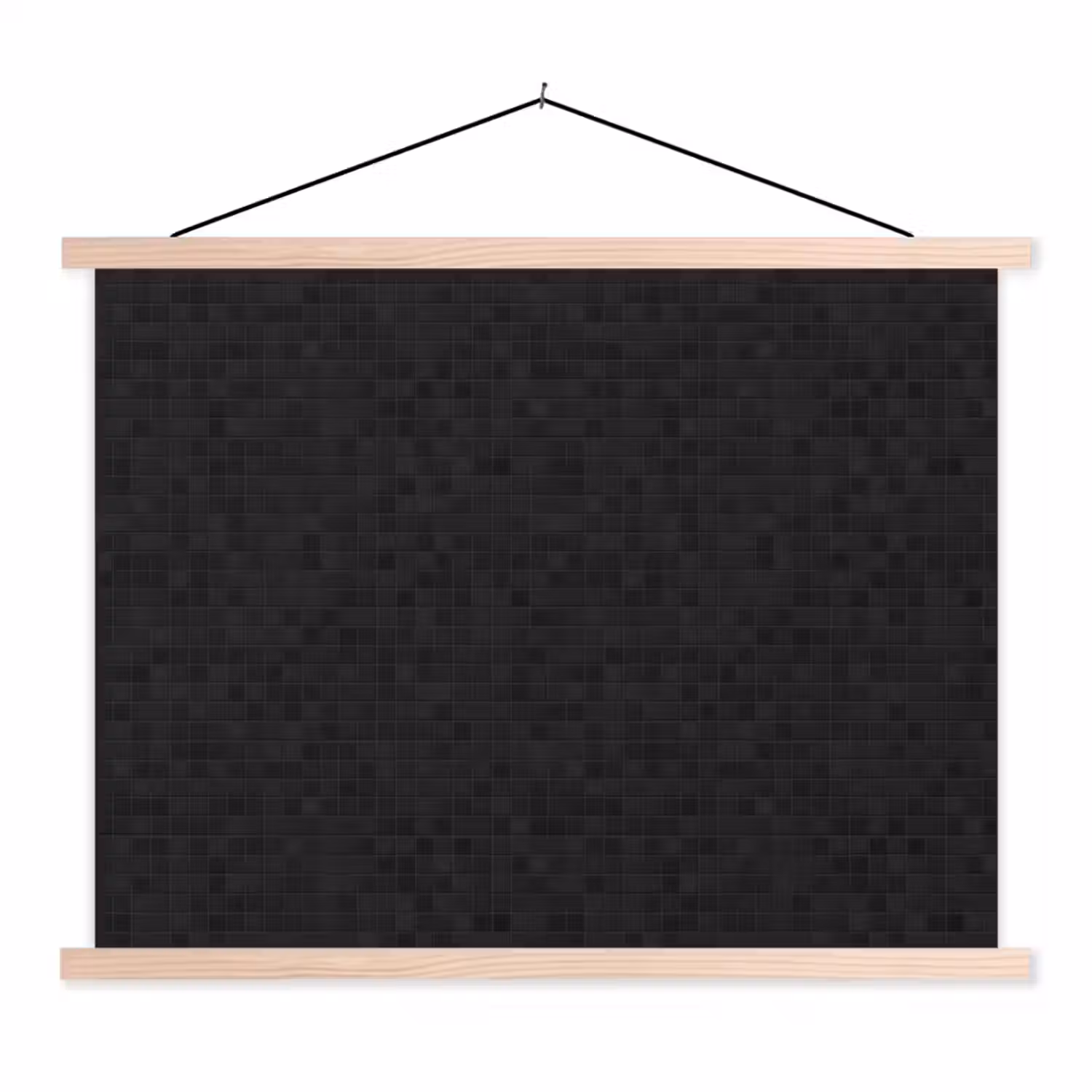 Mozaïek - Patroon - Antraciet - Zwart textielposter latten blank klein 122 -3d