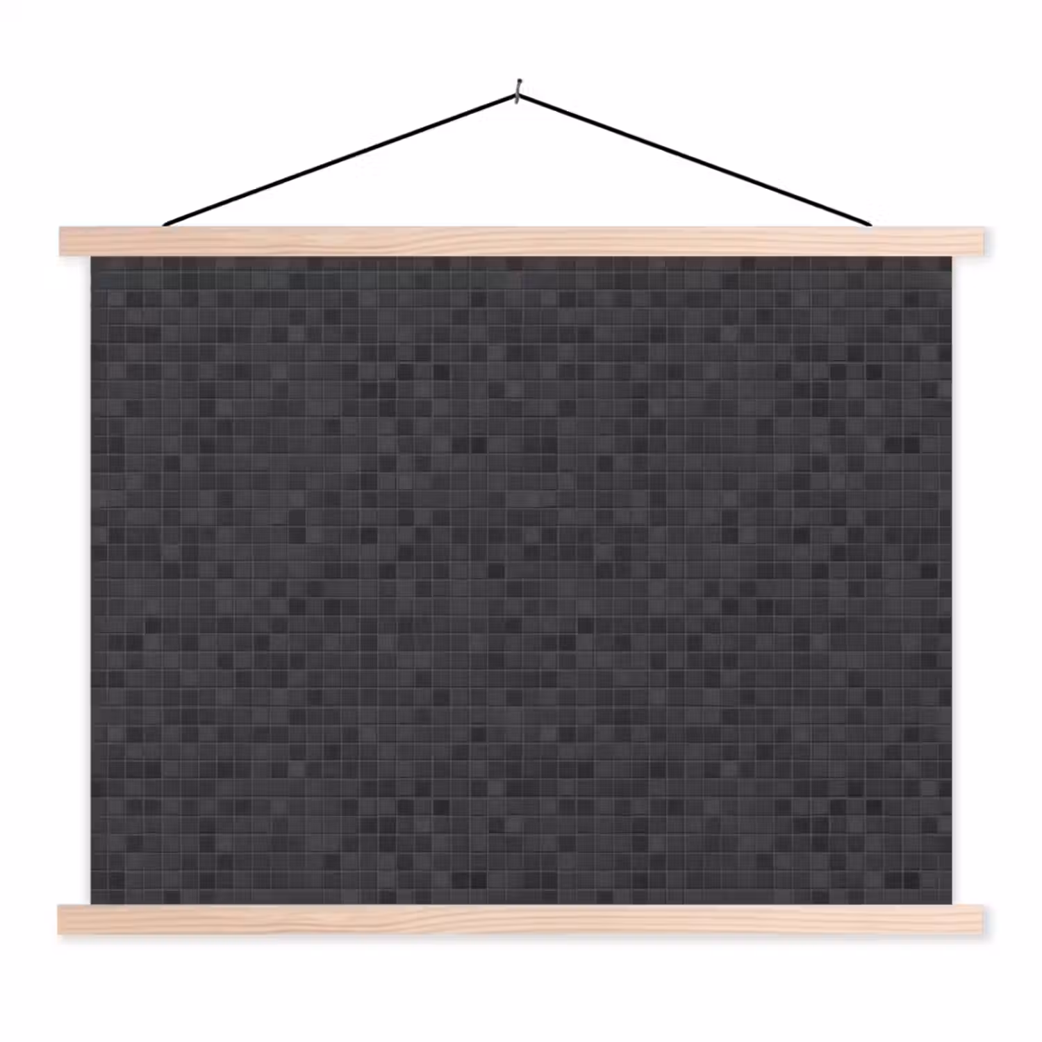 Mozaïek - Patroon - Zwart textielposter latten blank klein 122 -3d