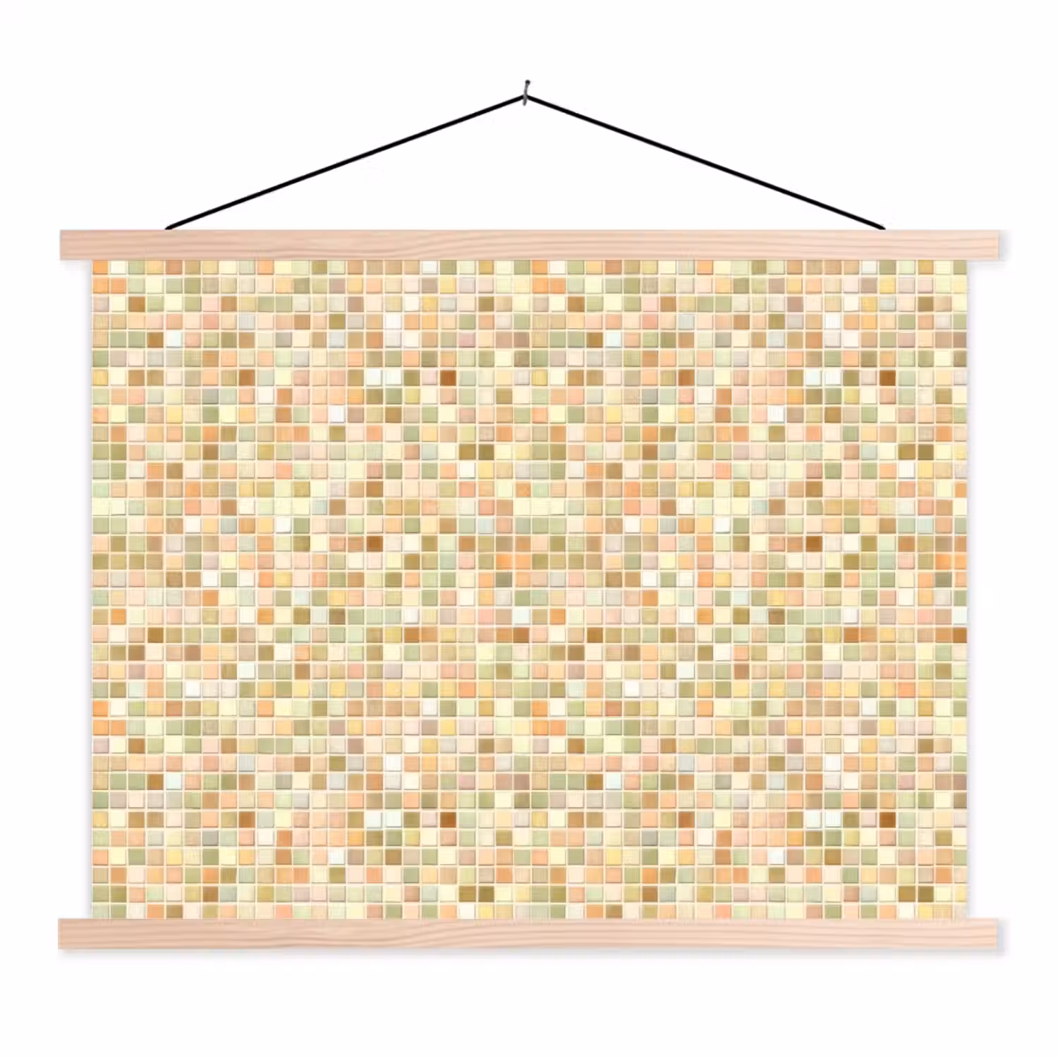 Mozaïek - Patroon - Terracotta textielposter latten blank klein 122 -3d