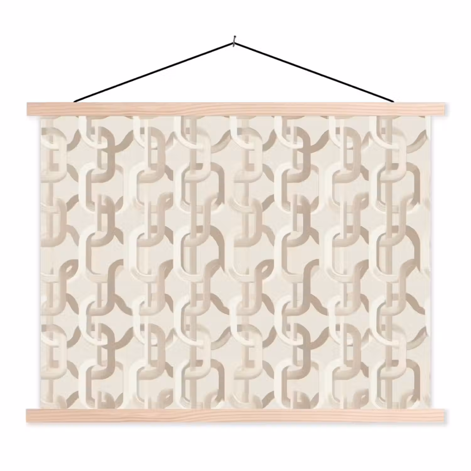 Motief - Abstract - Beige textielposter latten blank klein 122 -3d