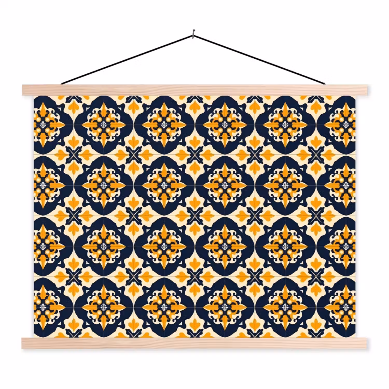 Patroon - Siertegel - Kleurrijk textielposter latten blank klein 122 -3d