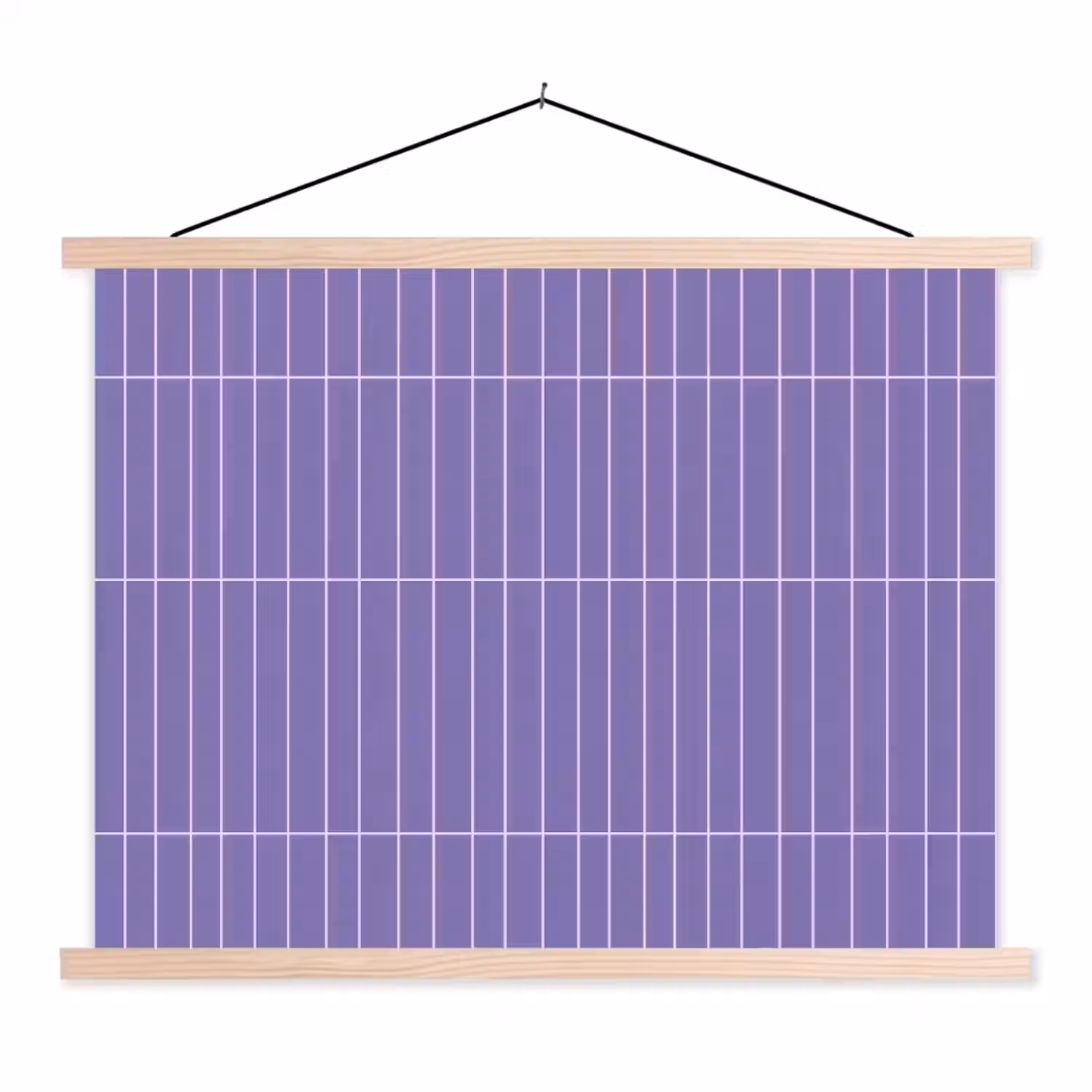Patroon - Tegel - Lila textielposter latten blank klein 122 -3d