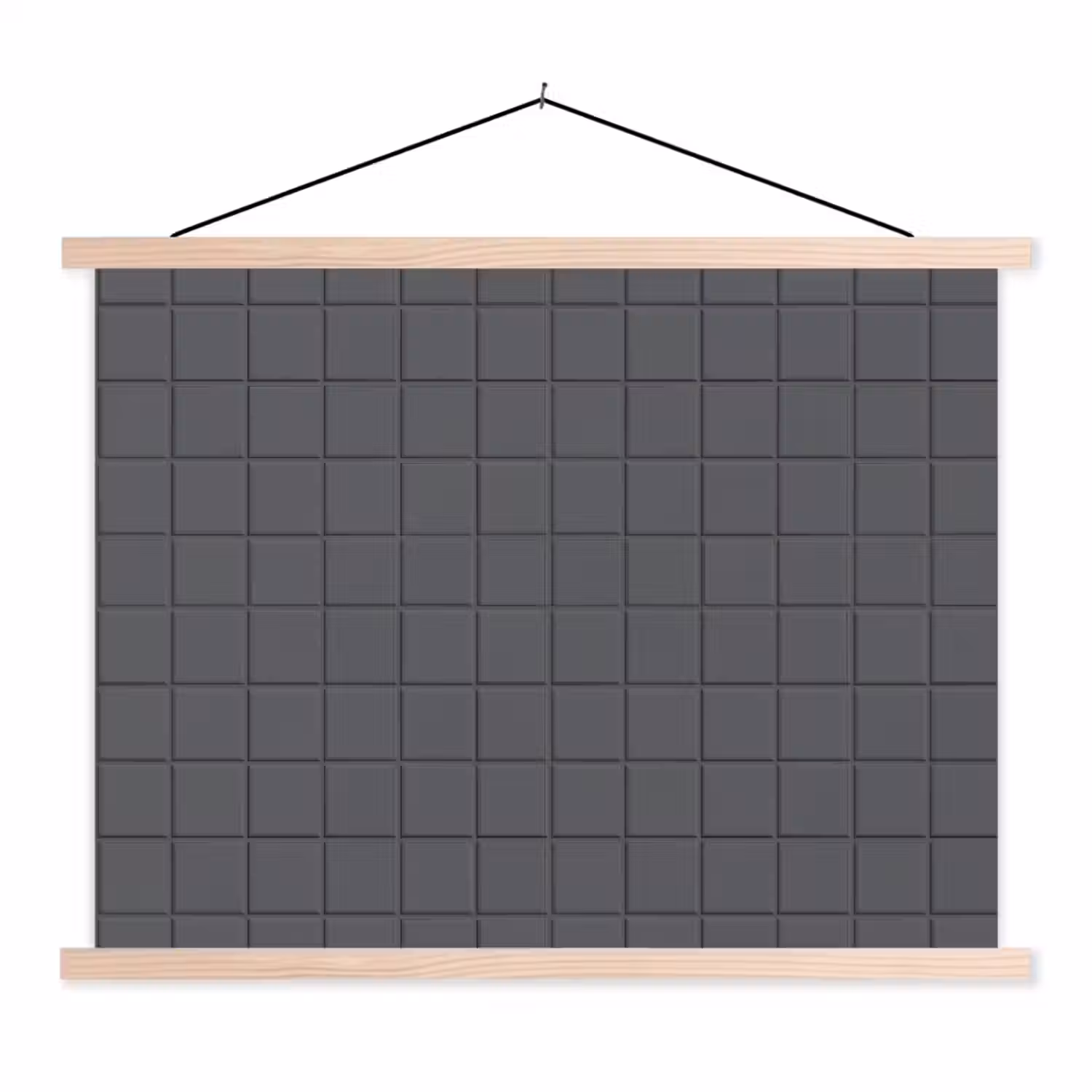Patroon - Tegel - Grafiet - Grijs textielposter latten blank klein 122 -3d