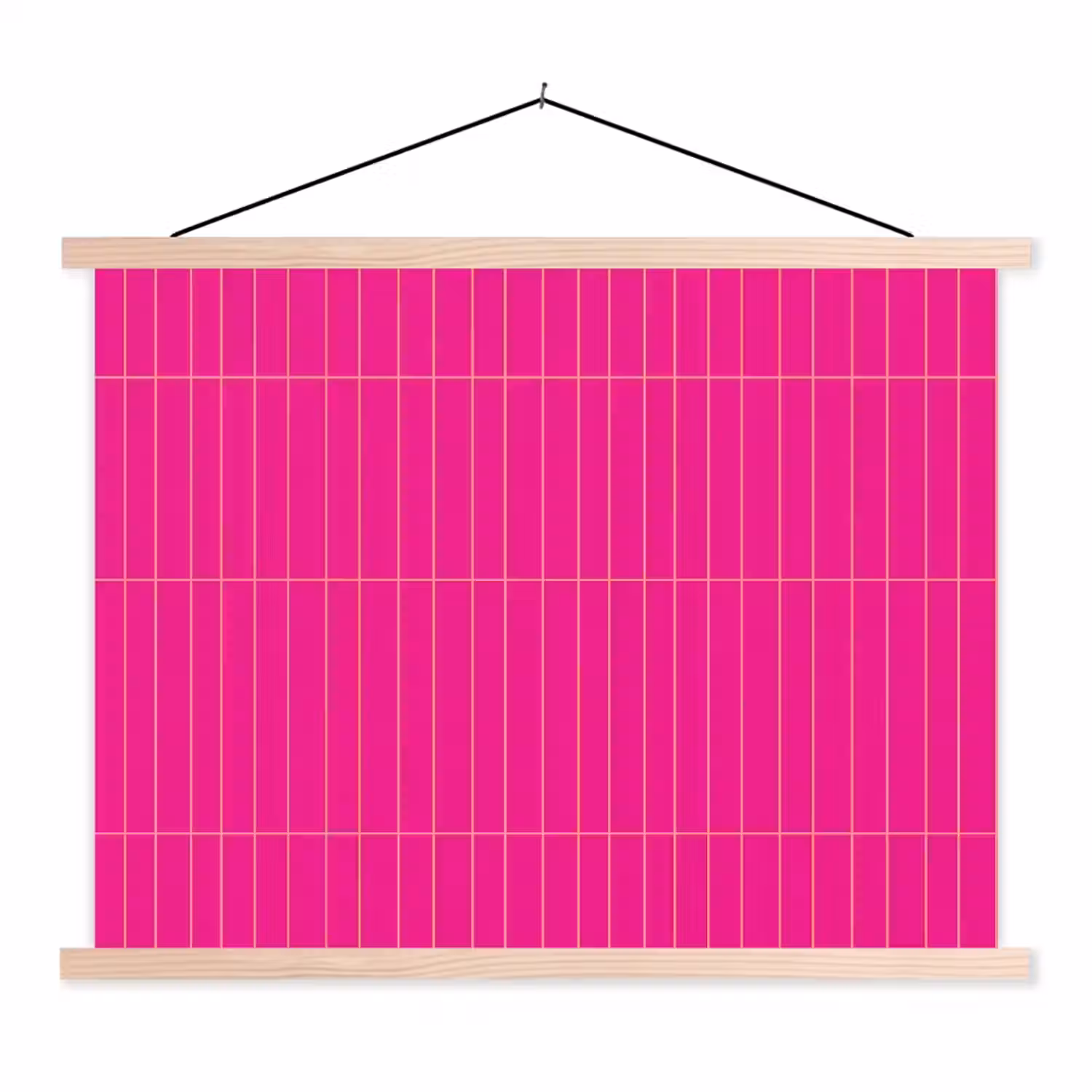 Patroon - Tegel - Magenta - Roze textielposter latten blank klein 122 -3d