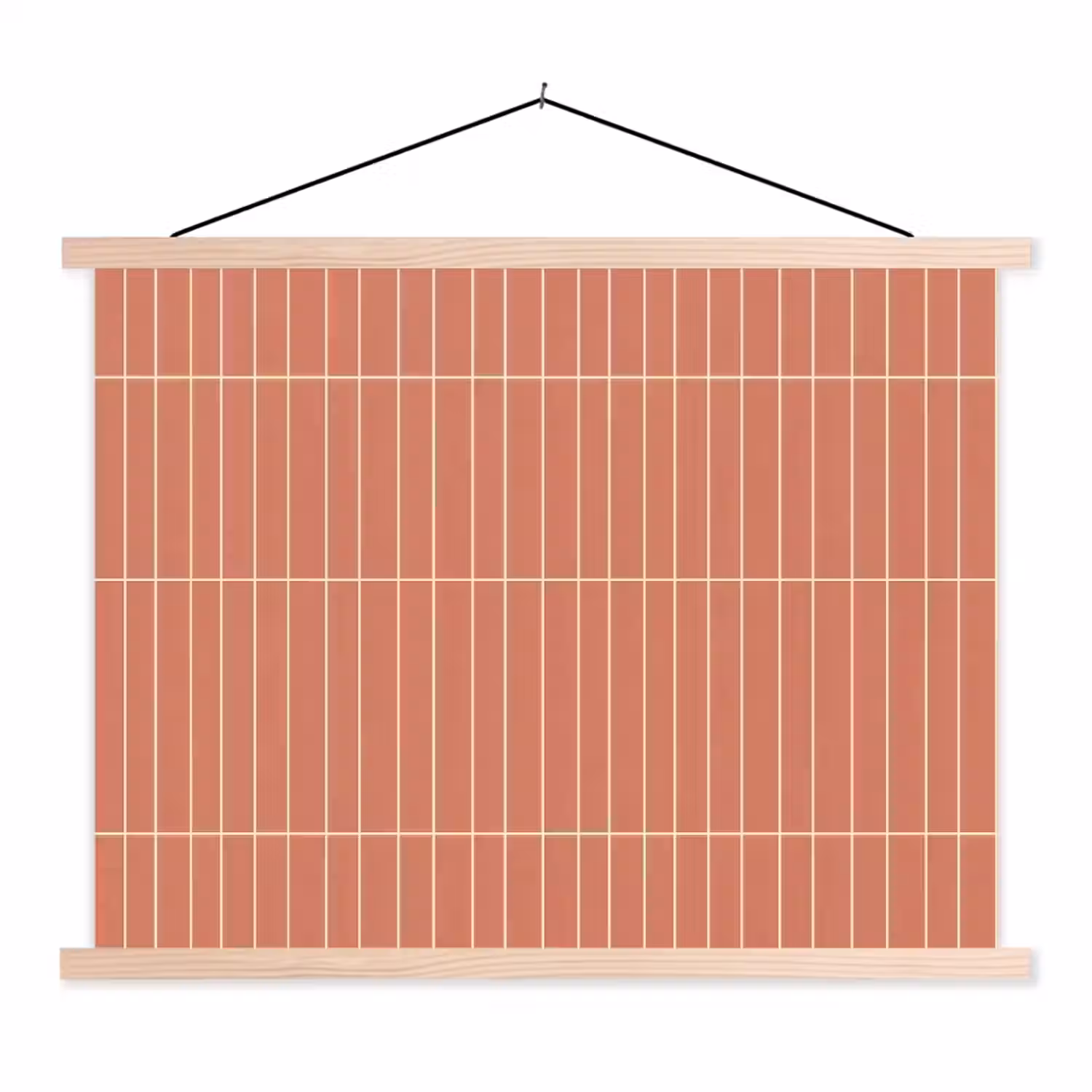 Patroon - Tegels - Terracotta textielposter latten blank klein 122 -3d