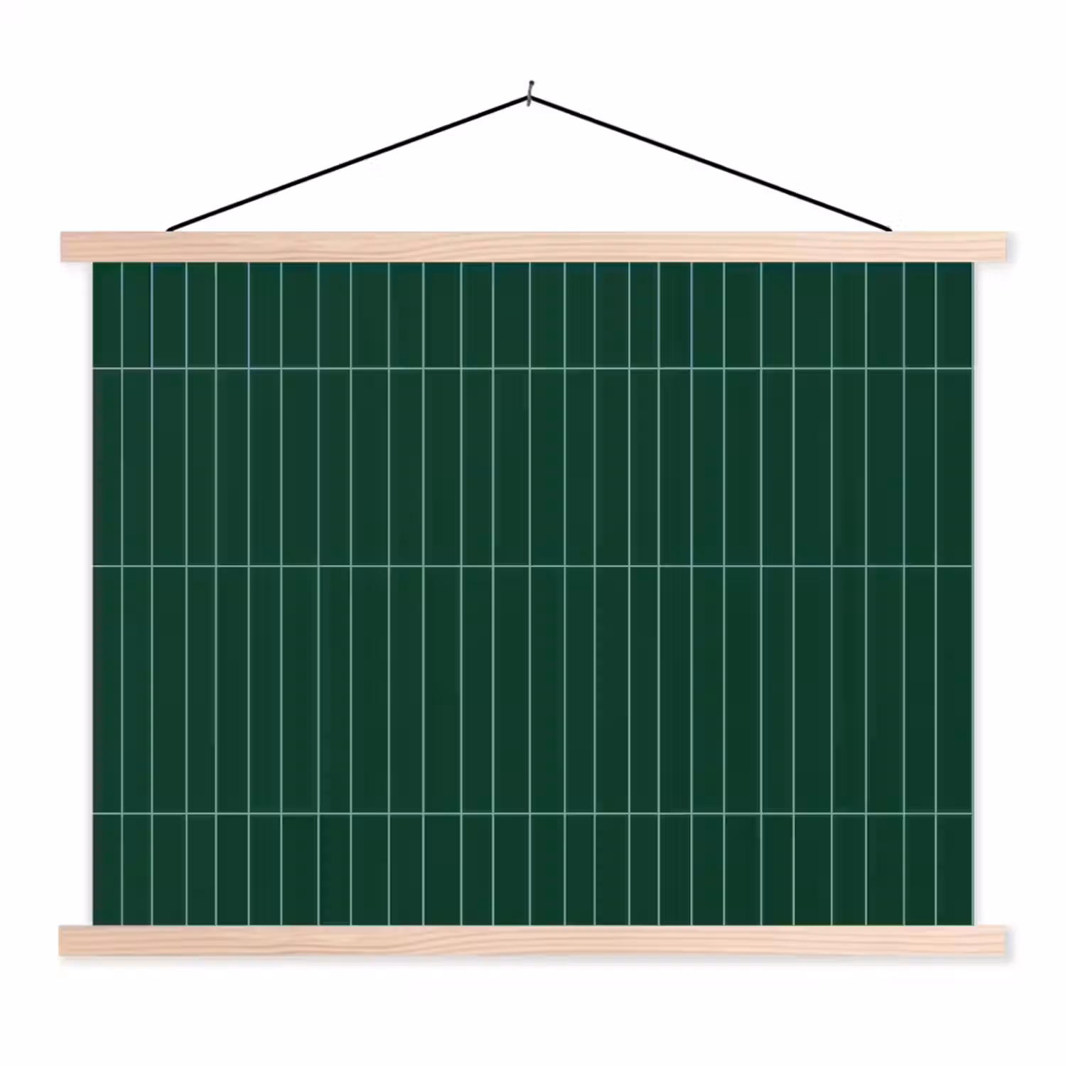 Patroon - Tegels - Donkergroen textielposter latten blank klein 122 -3d