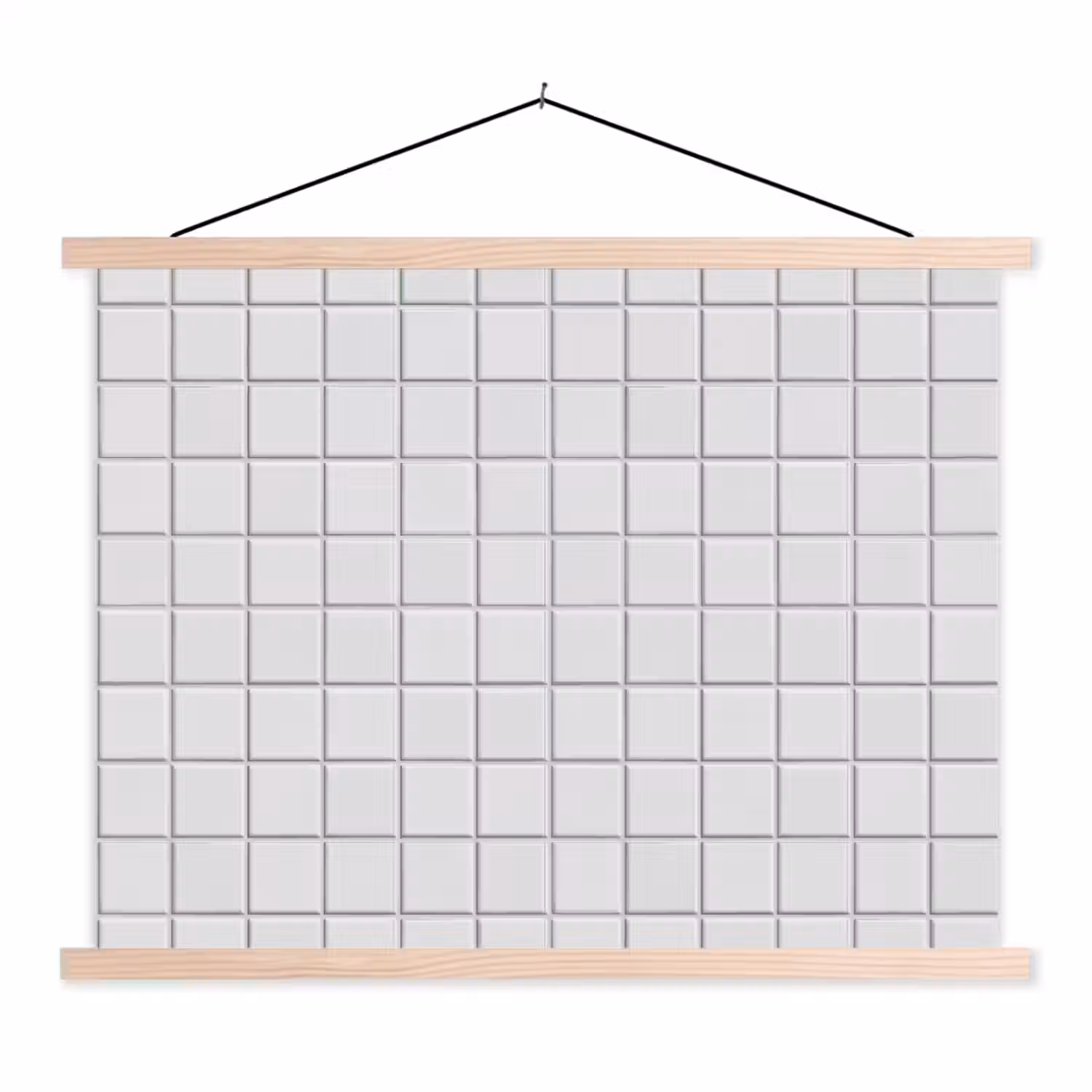 Patroon - Tegels - Grijs - Wit textielposter latten blank klein 122 -3d