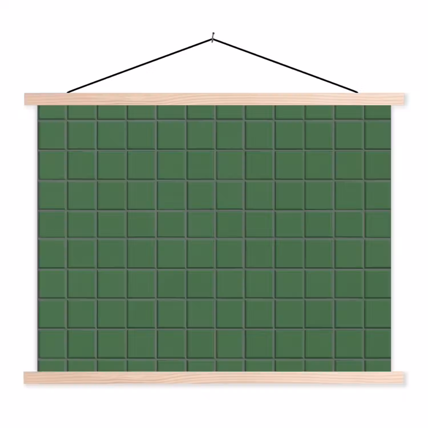 Patroon - Tegels - Groen textielposter latten blank klein 122 -3d