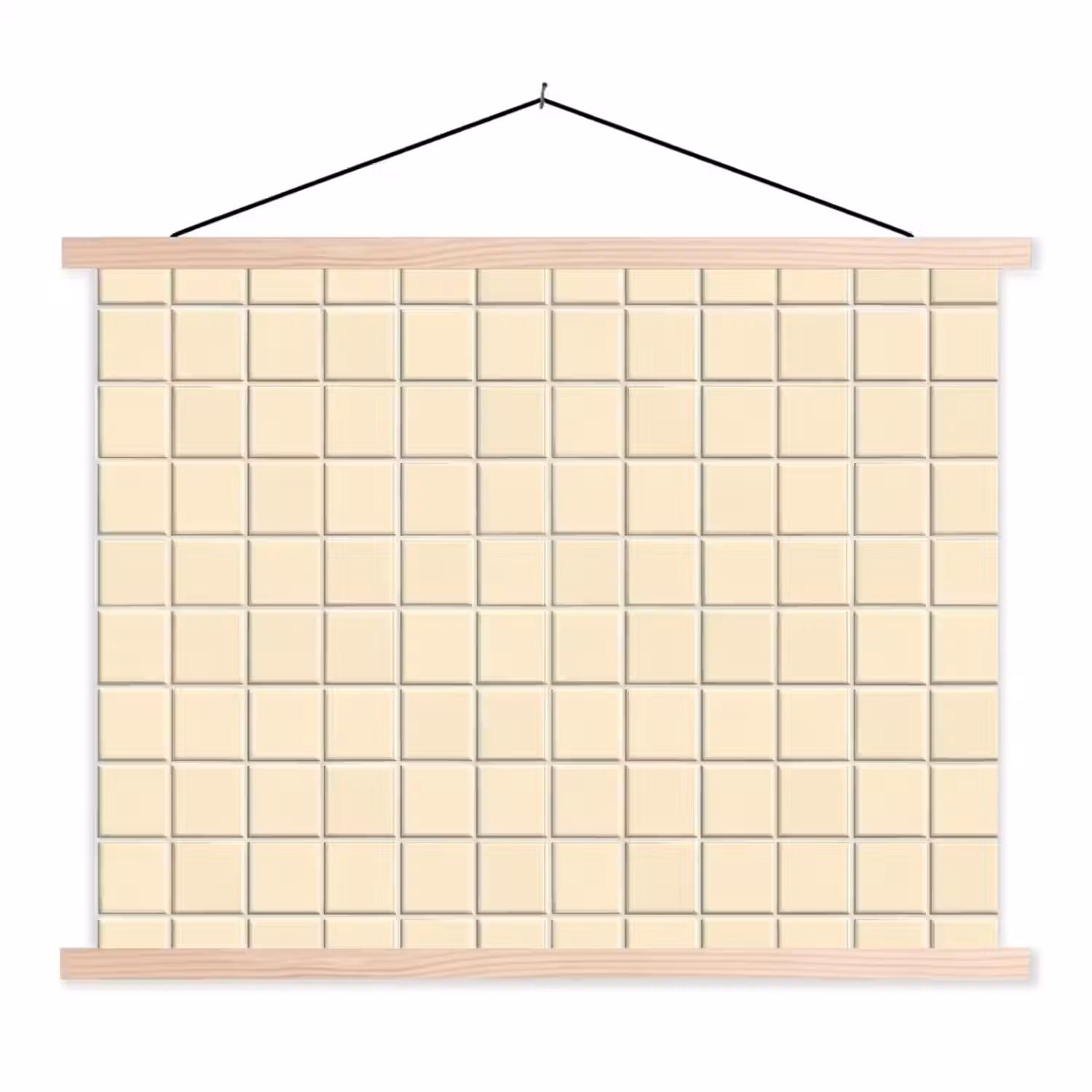 Patroon - Tegels - Gebroken - Wit textielposter latten blank klein 122 -3d