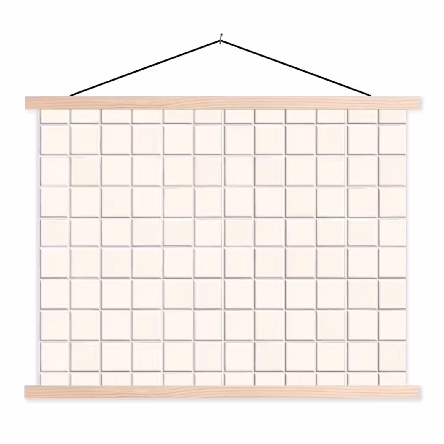 Patroon - Tegels - Wit textielposter latten blank klein 122 -3d