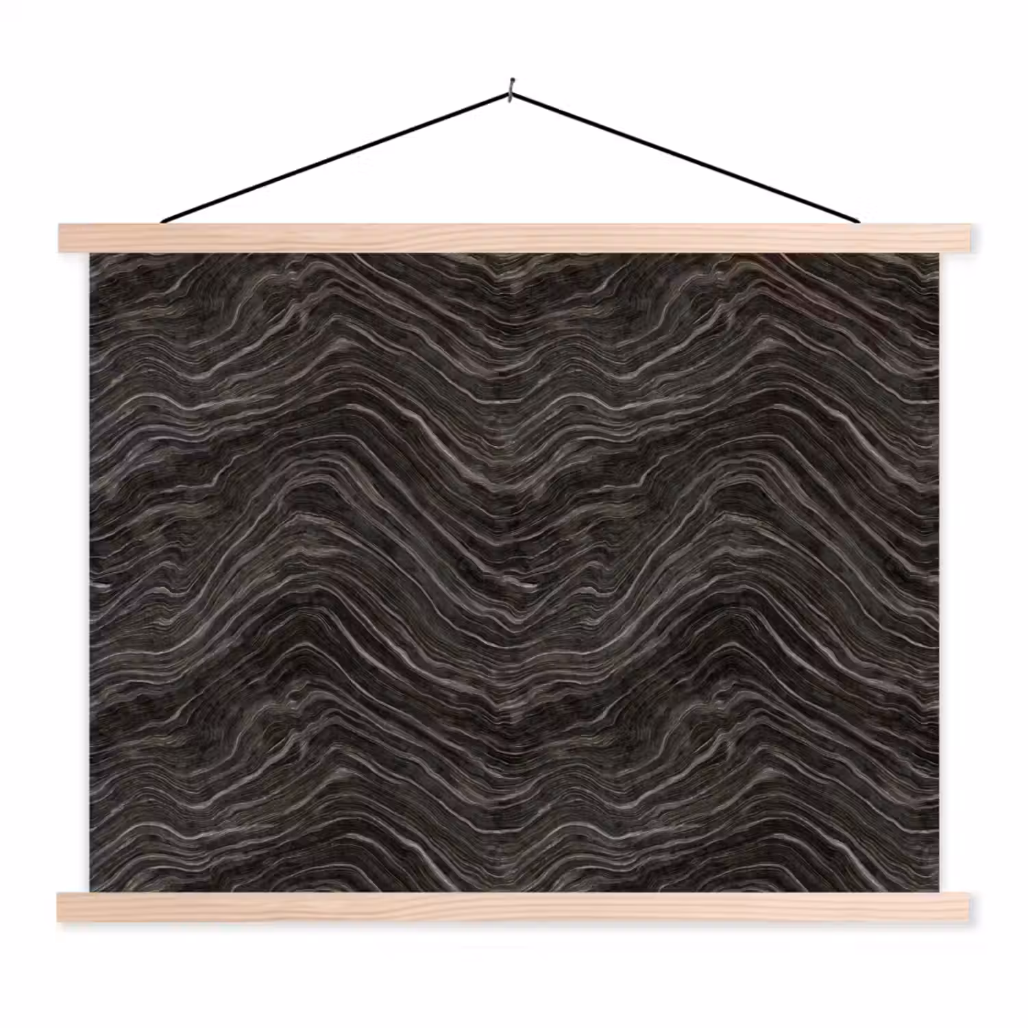 Patroon - Contrast - Antraciet textielposter latten blank klein 122 -3d