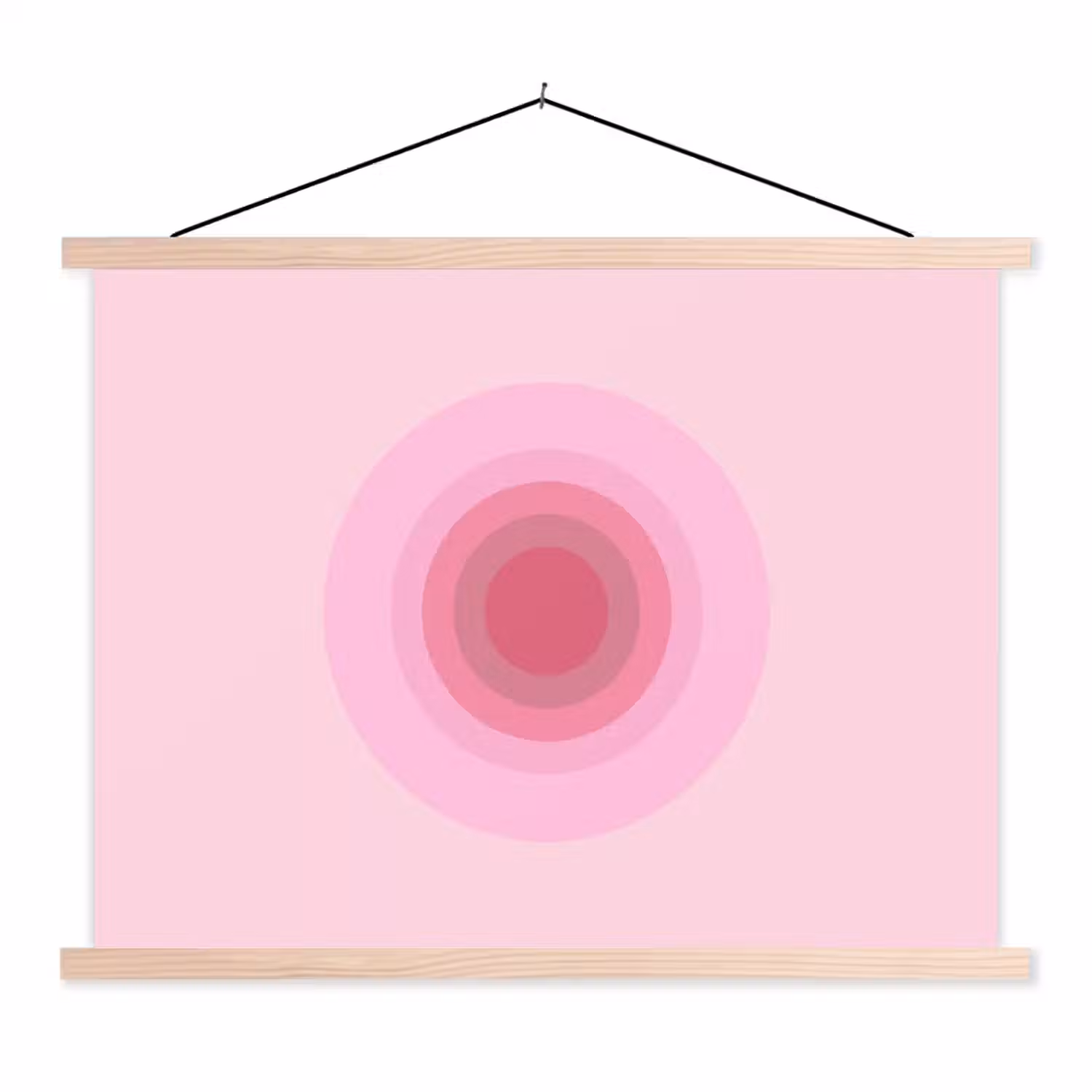 Patroon - Cirkels - Abstract - Roze - Modern textielposter latten blank klein -3d