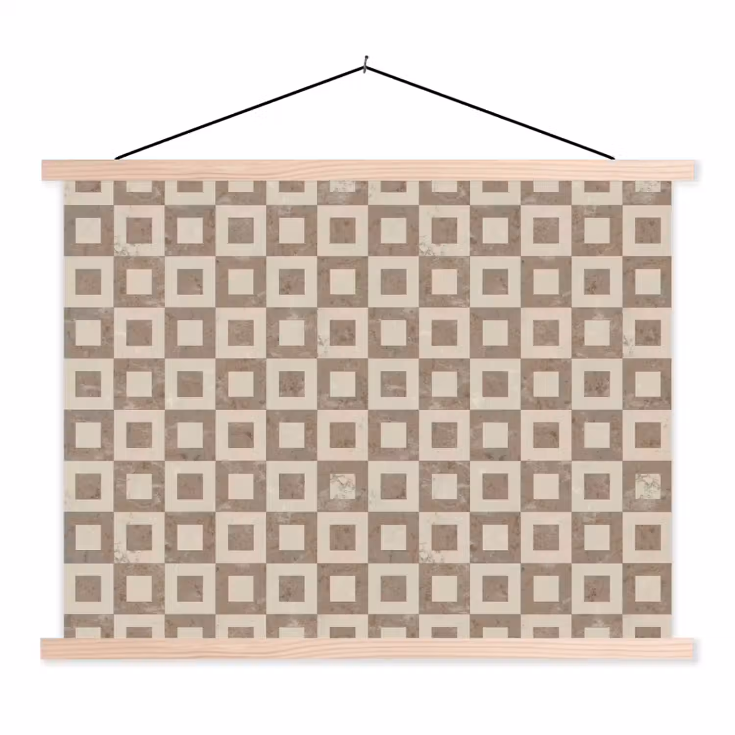 Patroon - Marmer - Beige textielposter latten blank klein 122 -3d