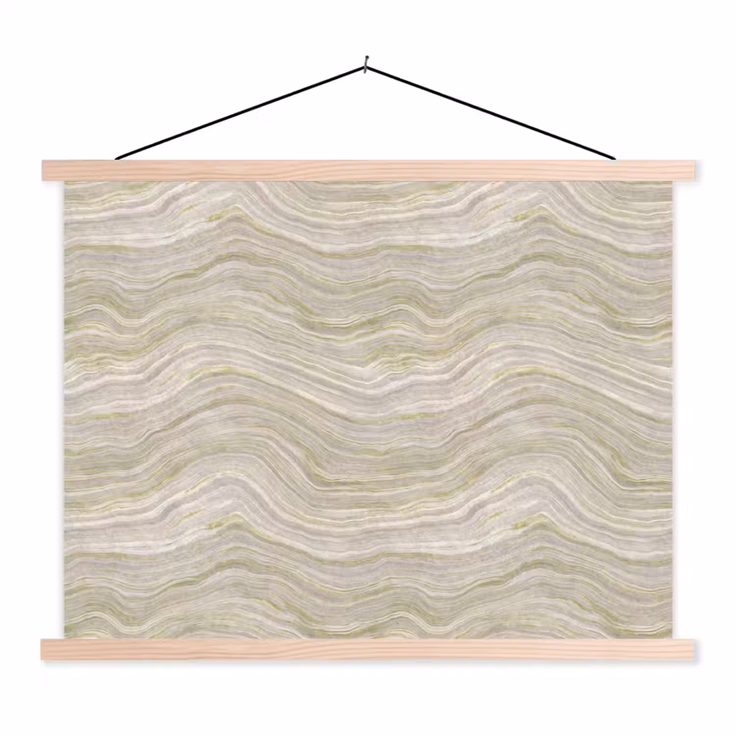 Patroon - Sereen - Groen textielposter latten blank klein 122 -3d