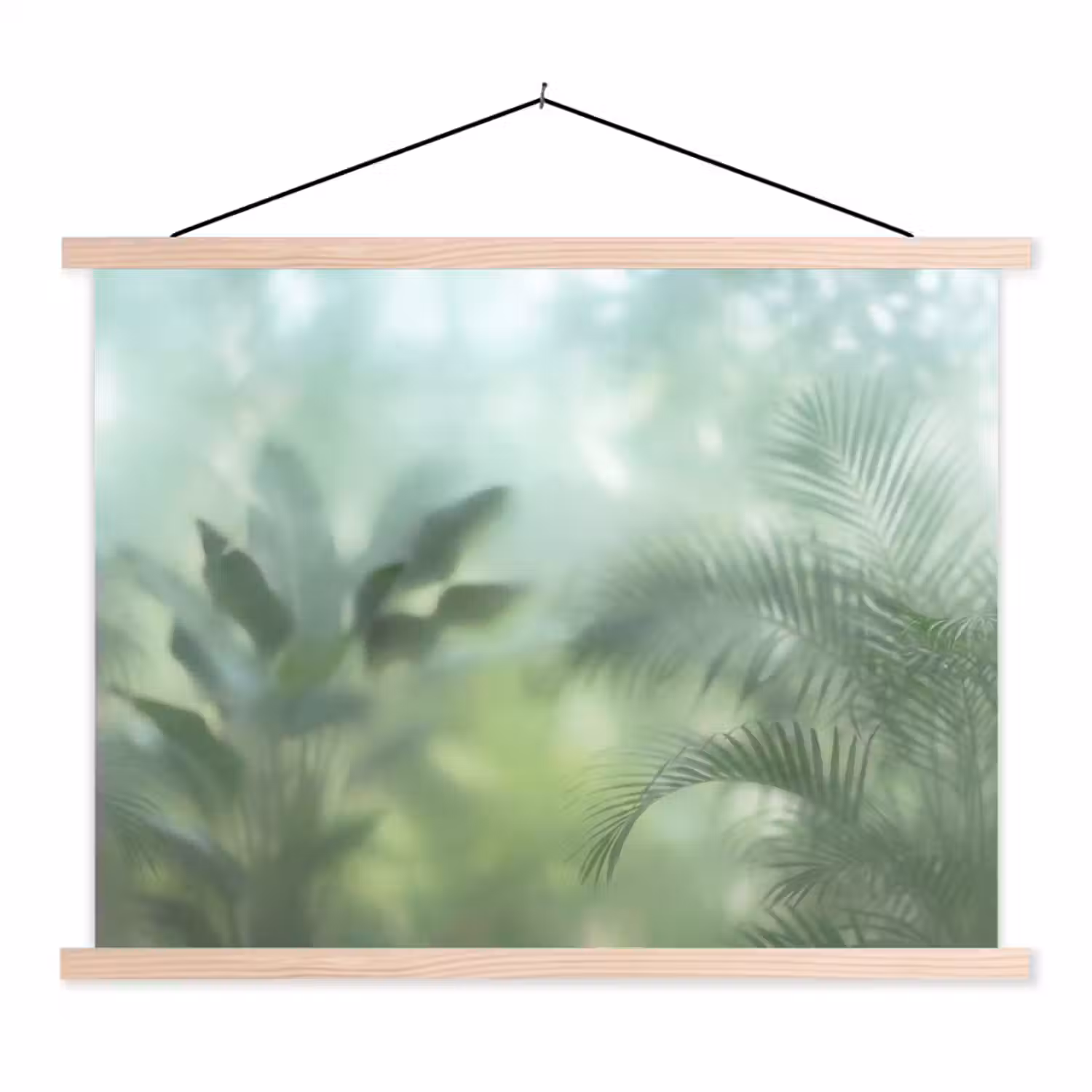 Natuur - Vervaagd - Groen - Abstract - Modern textielposter latten blank klein -3d