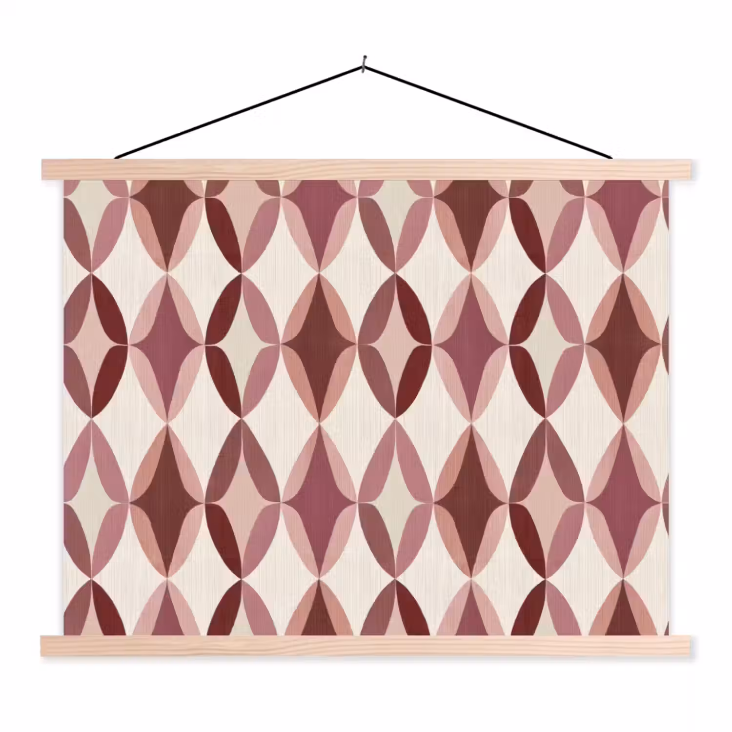 Ovaal - Textuur - Roze textielposter latten blank klein 122 -3d