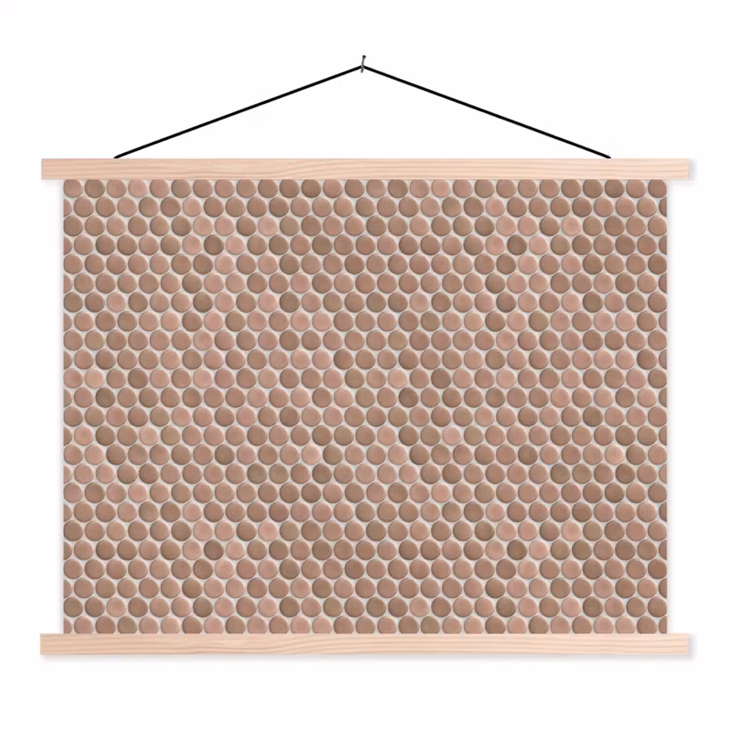 Penny - Mozaïek - Oudroze - Terracotta textielposter latten blank klein 122 -3d