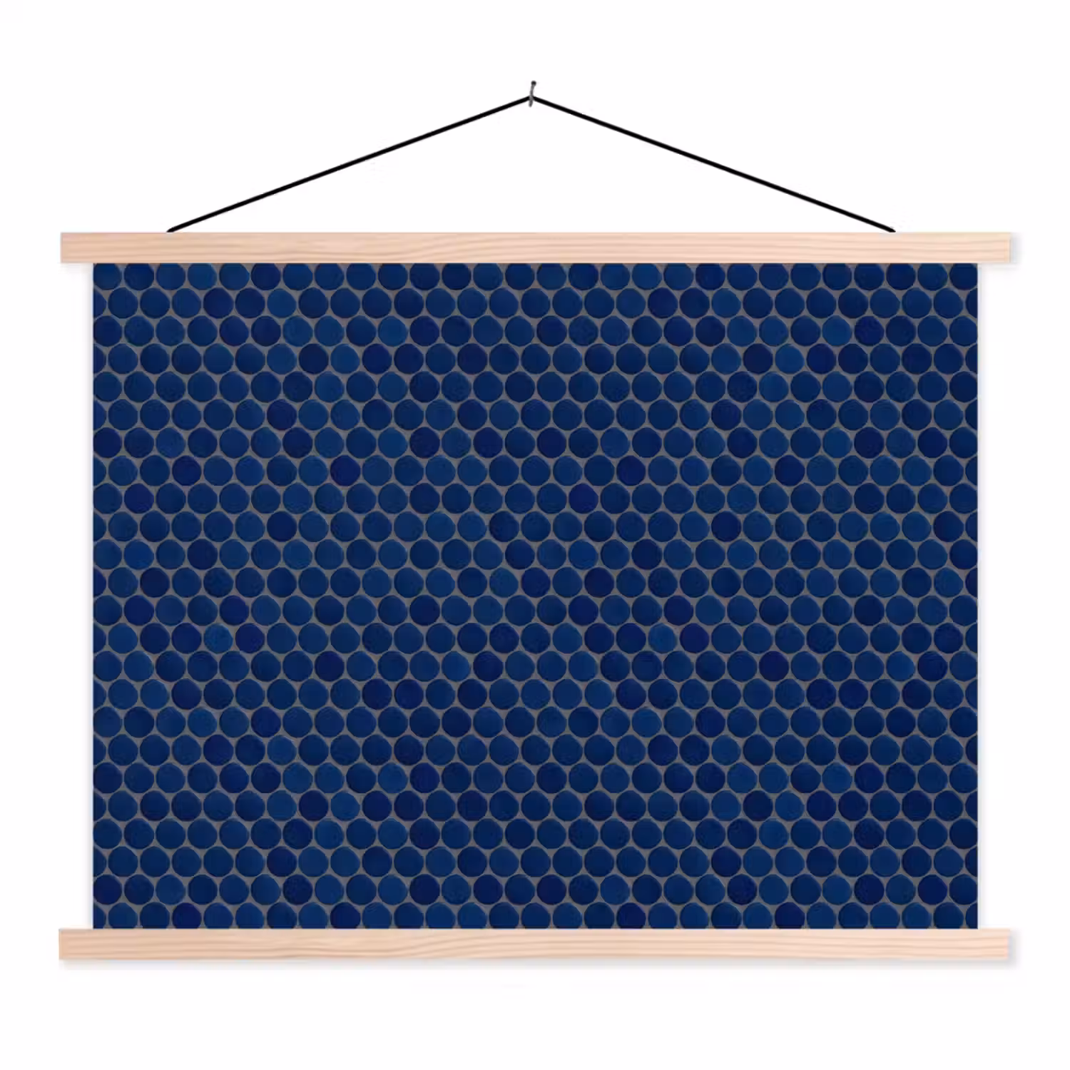 Penny - Mozaïek - Donkerblauw textielposter latten blank klein 122 -3d