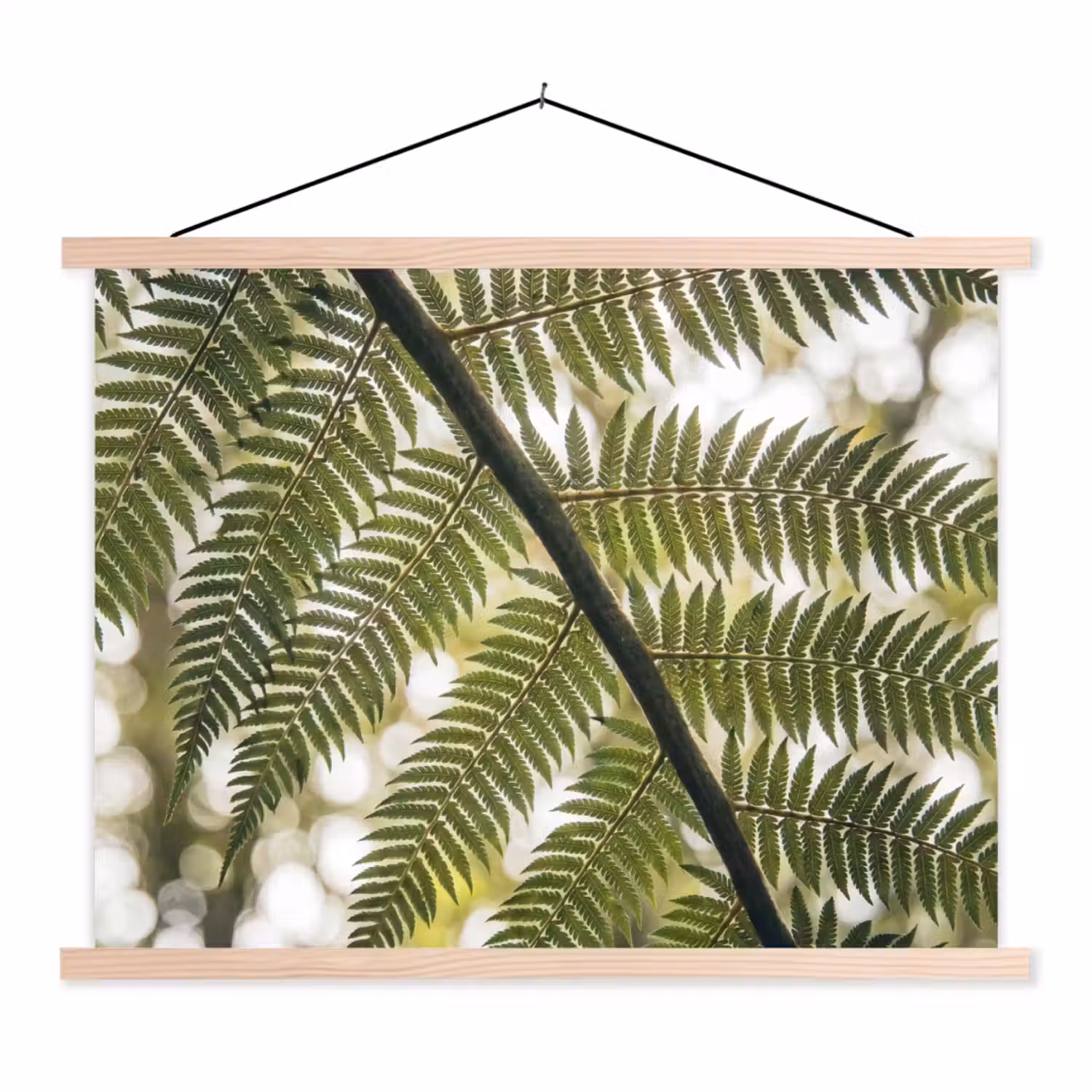 Plant - Blad - Natuur - Groen - Detail textielposter latten blank klein -3d