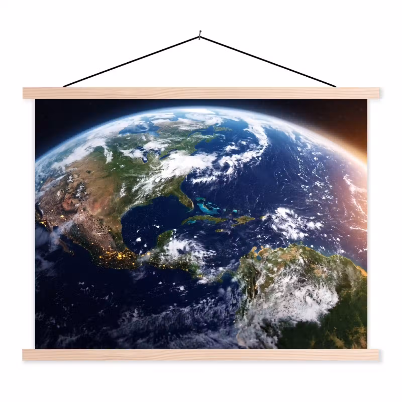 Stoffbild - Planet – Weltraum – Kosmos - Planeet - Ruimte - Kosmos textielposter latten blank klein