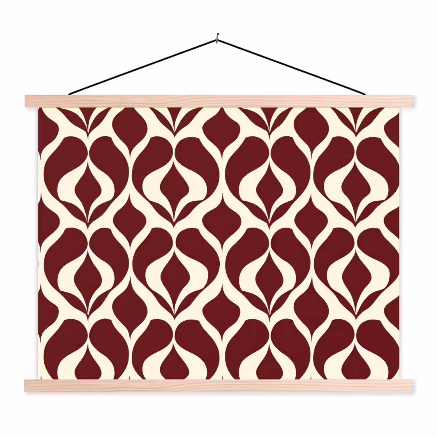 Rood - Druppelpatroon - Grafisch textielposter latten blank klein 122 -3d